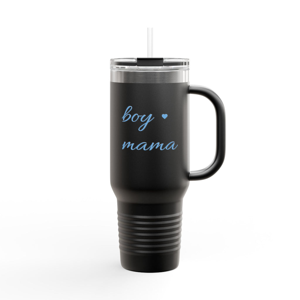 boy mama 40oz Travel Mug | Insulated Tumbler with Handle