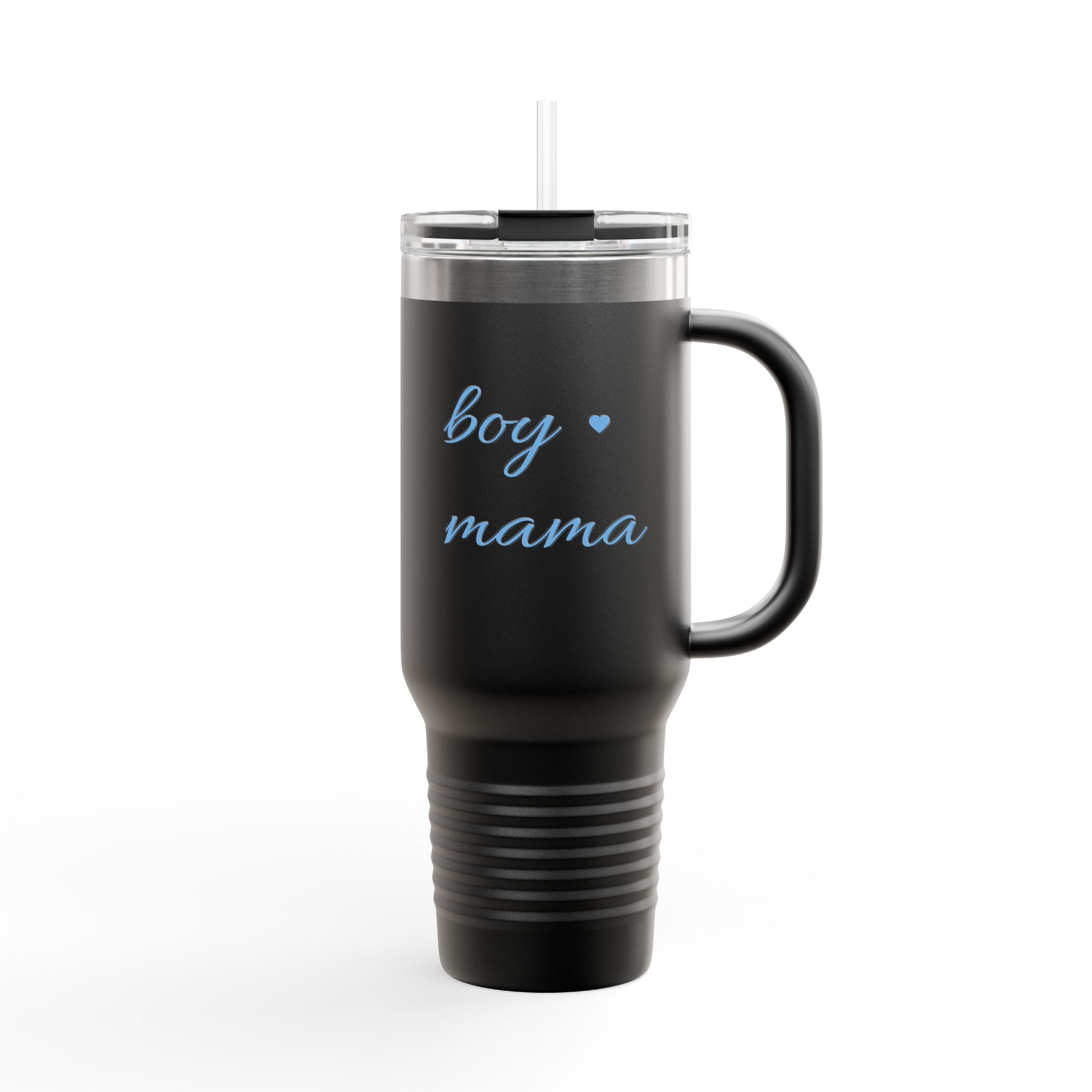 boy mama 40oz Travel Mug | Insulated Tumbler with Handle