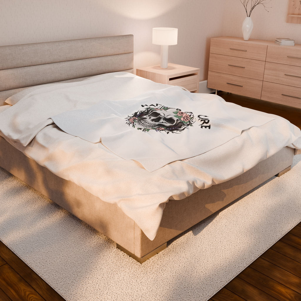 Harder Self-Care Skull Blanket | heavy metal wellness, gothic self-care