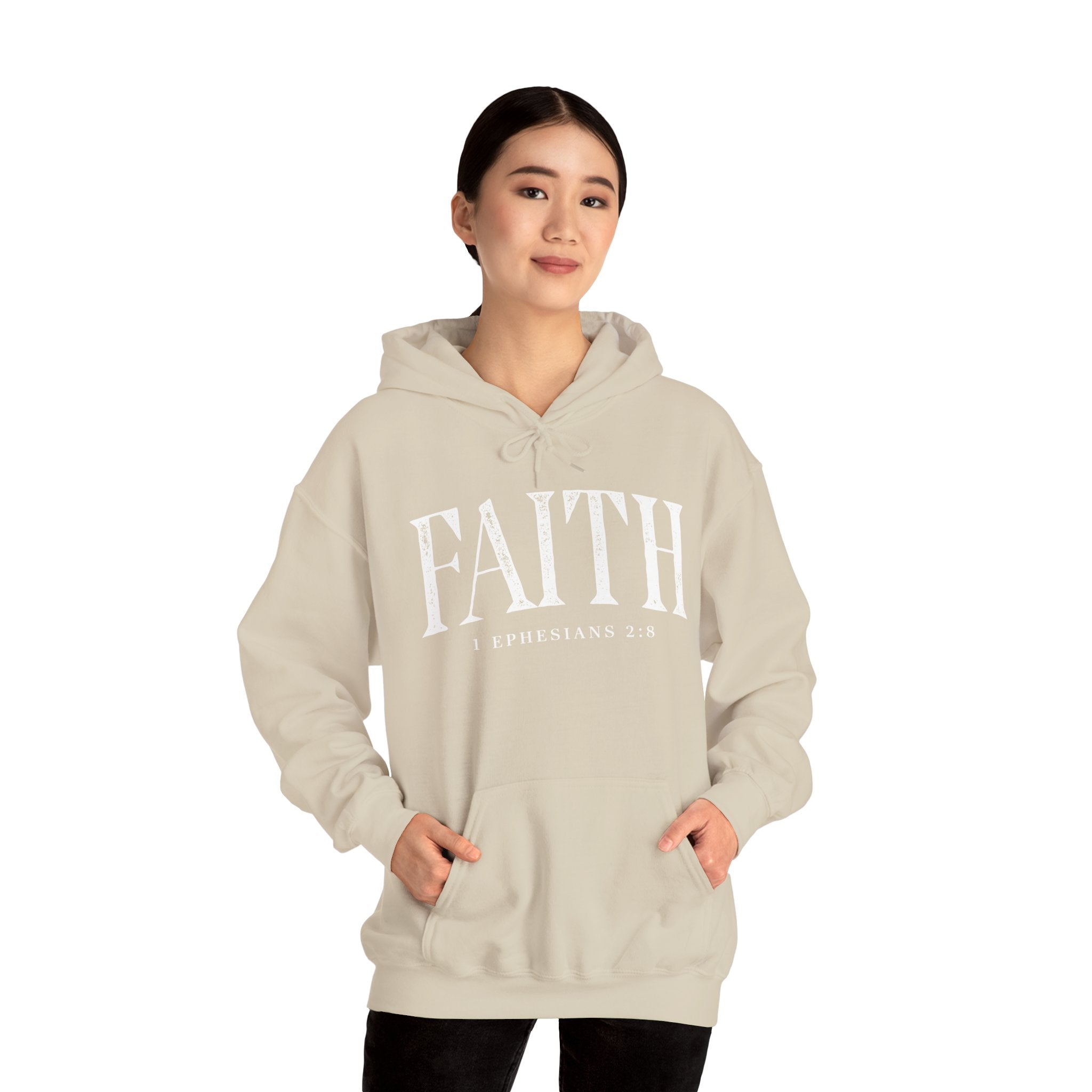 Faith Hoodie - Ephesians 2:8 Inspirational Christian Sweatshirt