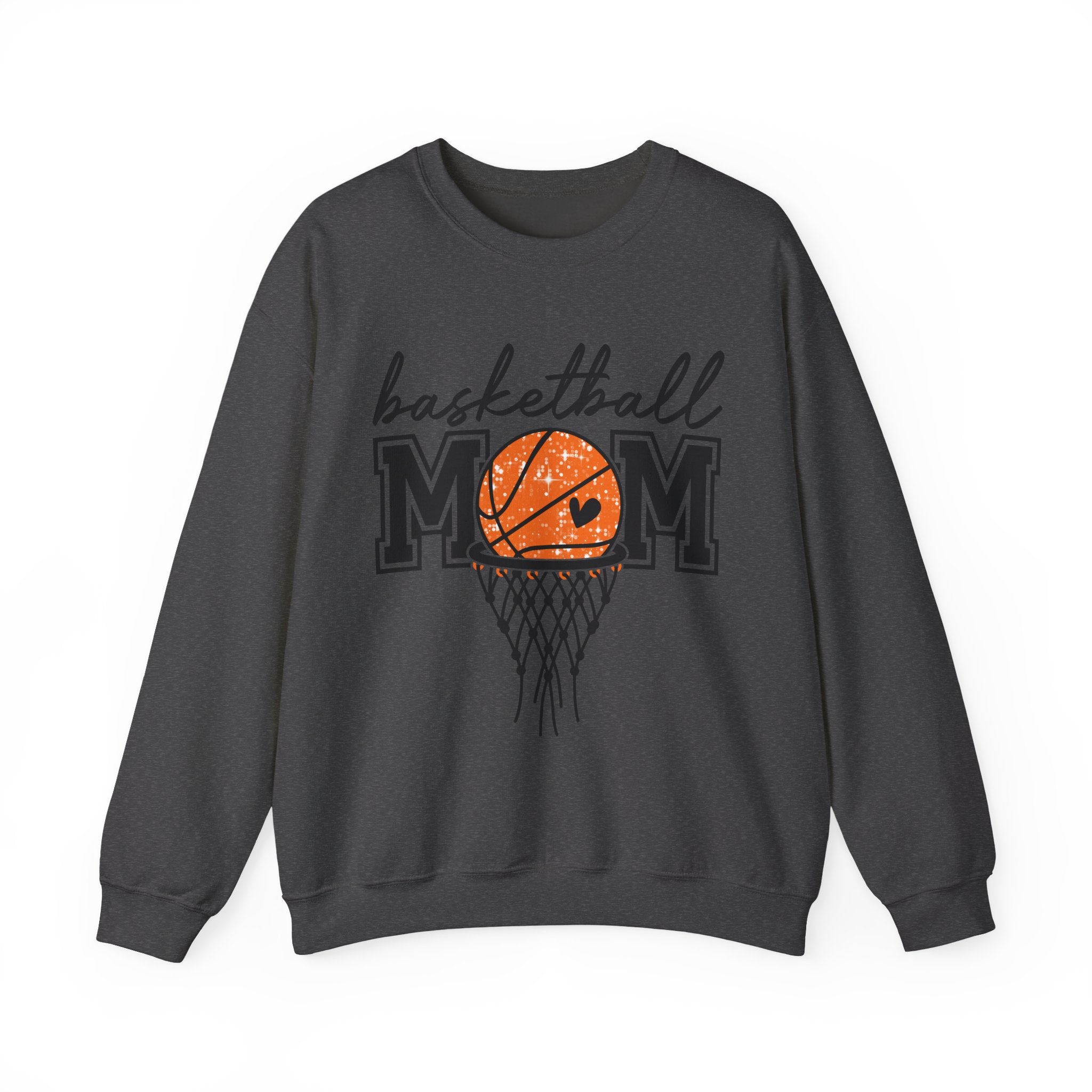 Basketball Mom Crewneck Sweatshirt — Mom Basketball Shirt with Hoop Graphic