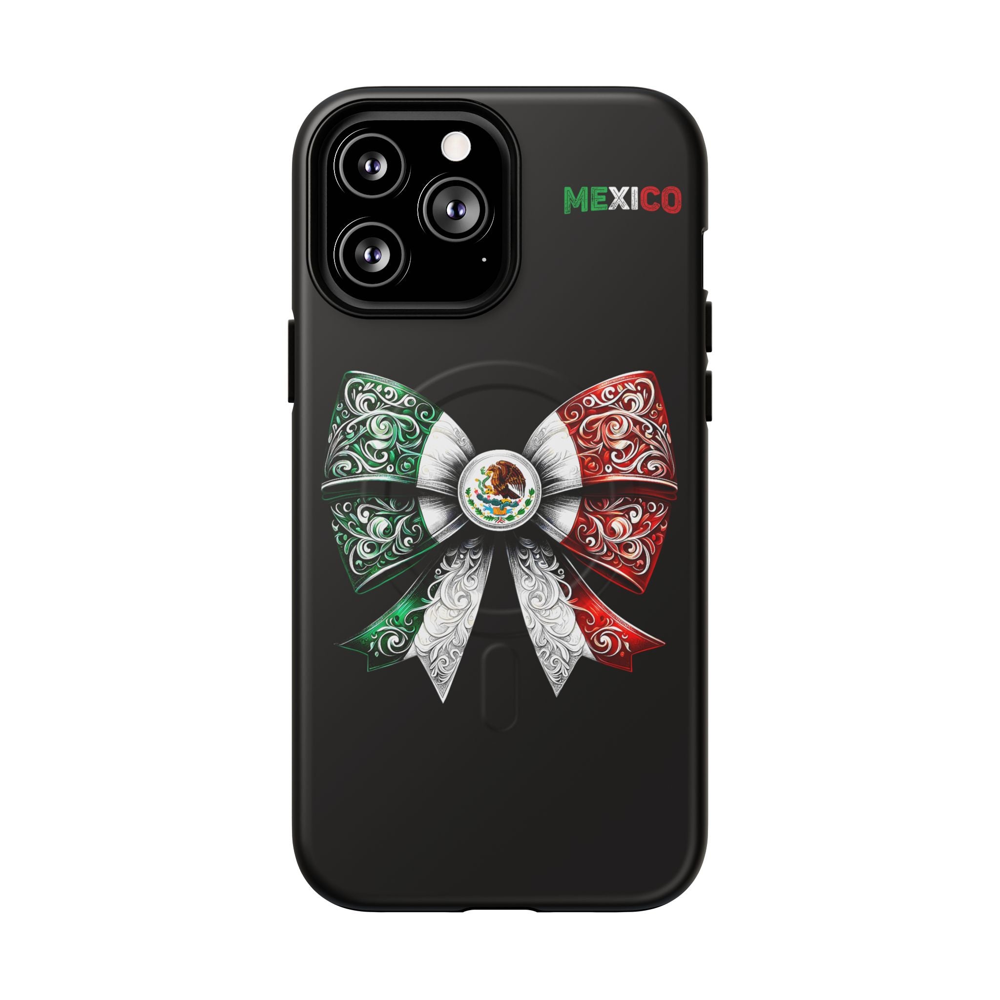 Mexican Flag Bow Tough Magnetic Phone Case — Patriotic Mexico iPhone Cover