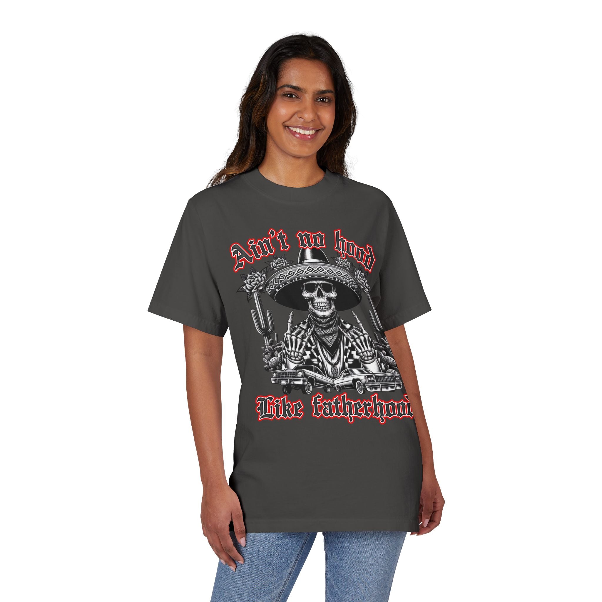 Fatherhood Skull T-Shirt — “Ain’t No Hood Like Fatherhood” Graphic Tee