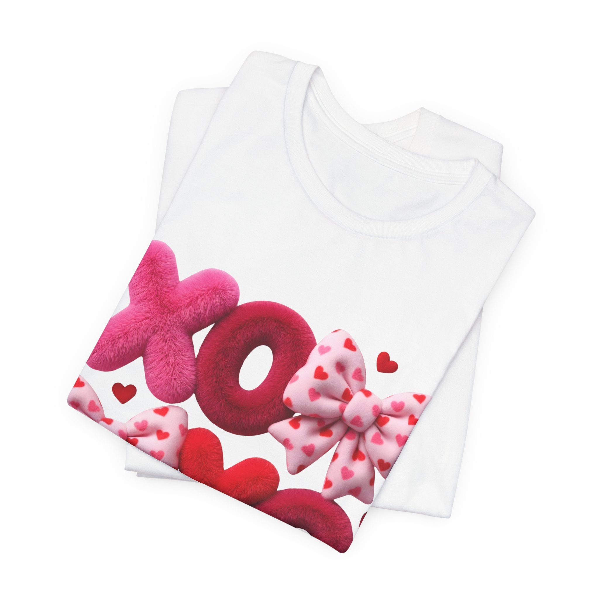 XOXO Bow Hearts T-Shirt | Love Scribble Back Tee