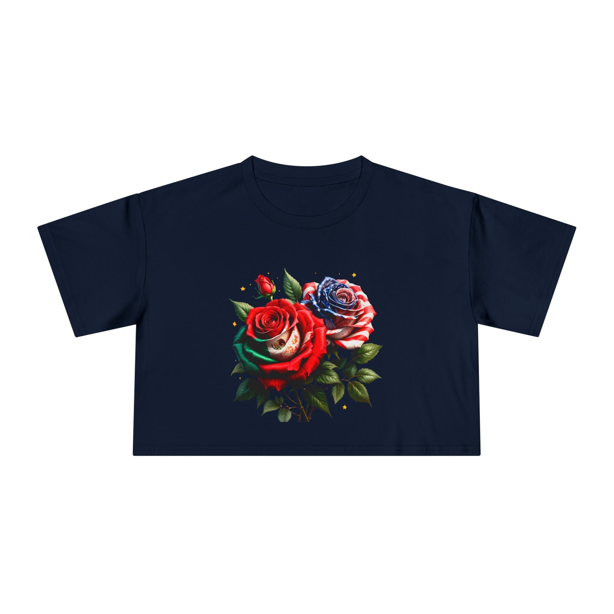 Rose Bouquet Crop Tee — Floral Vintage Rose Graphic Women's Crop Top