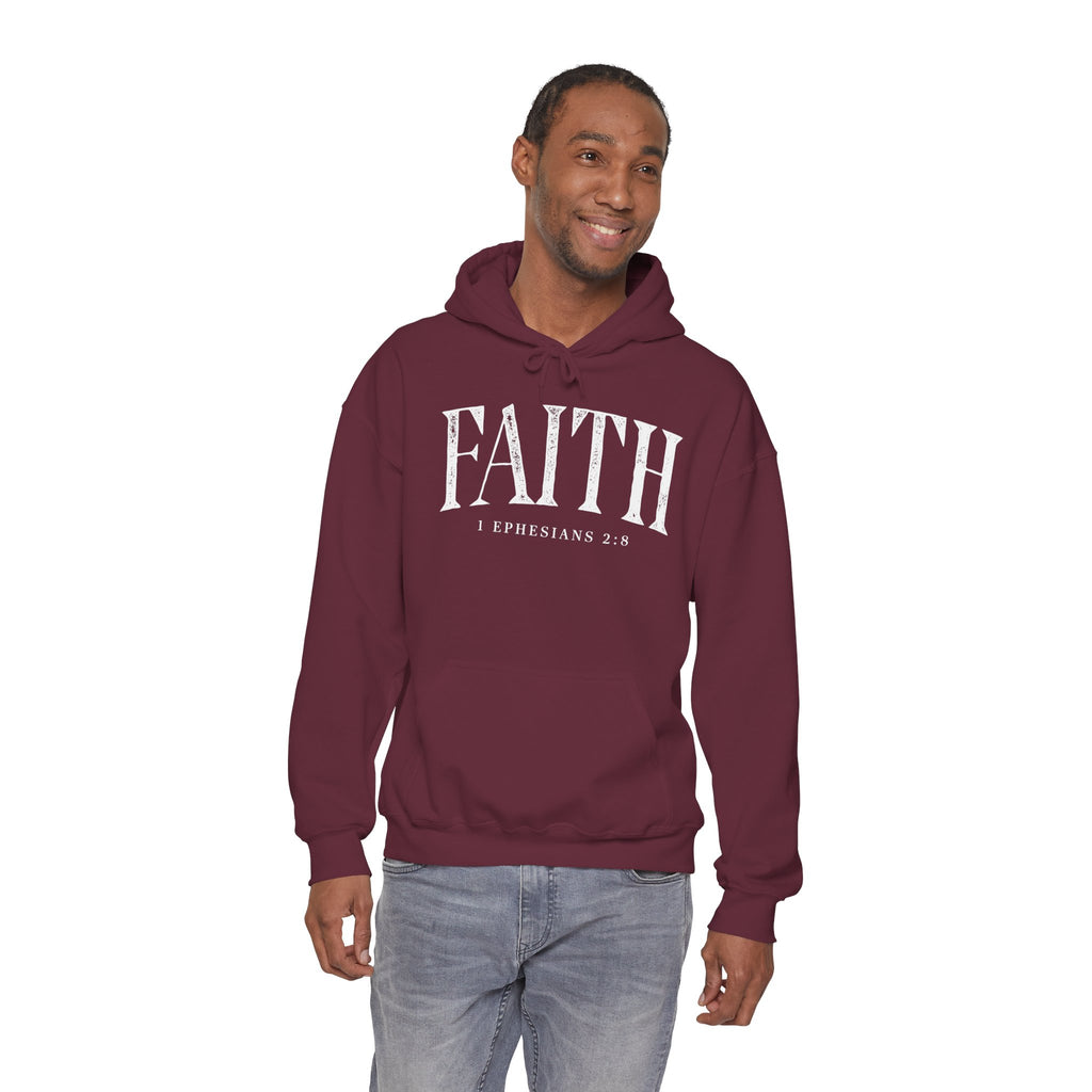 Faith Hoodie - Ephesians 2:8 Inspirational Christian Sweatshirt