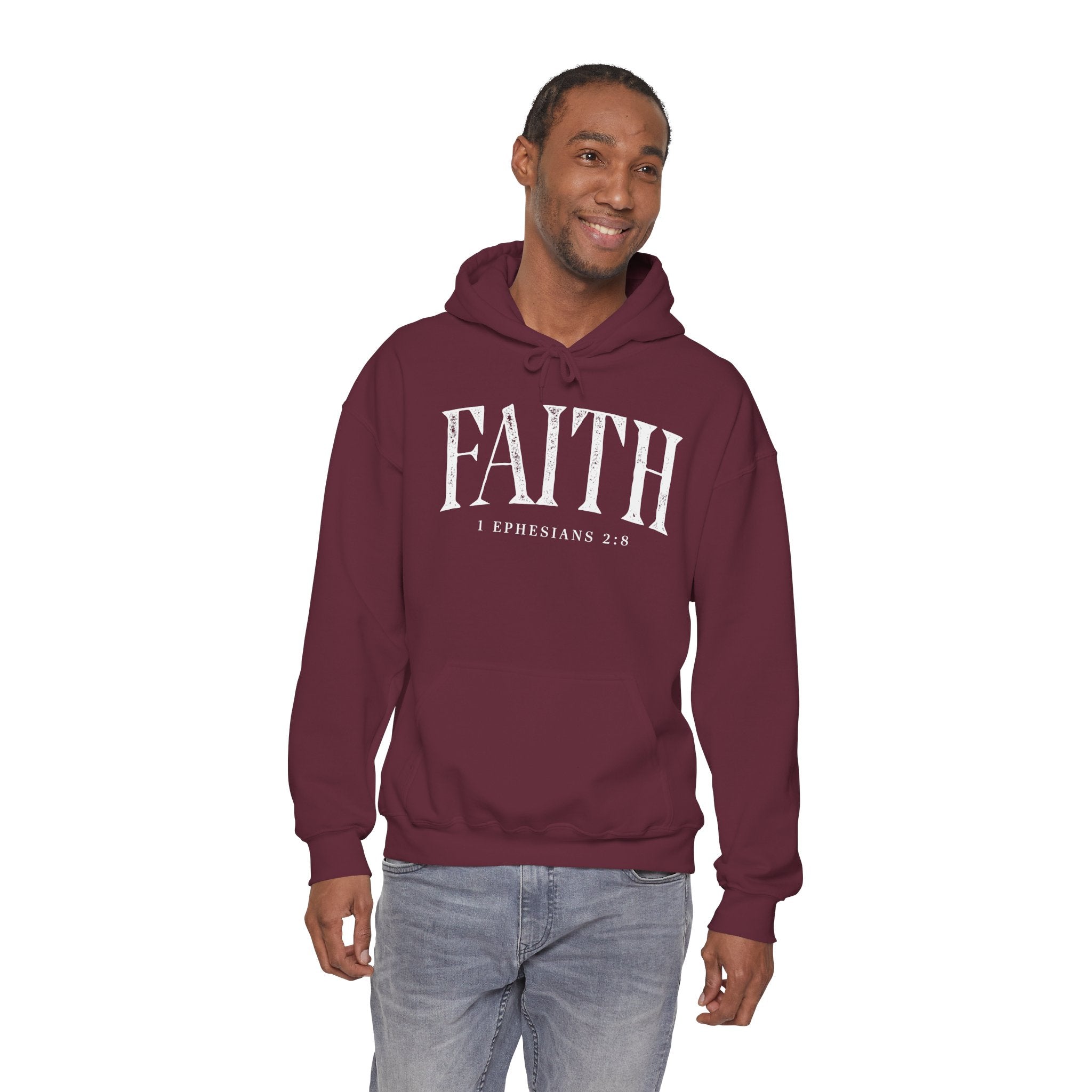Faith Hoodie - Ephesians 2:8 Inspirational Christian Sweatshirt