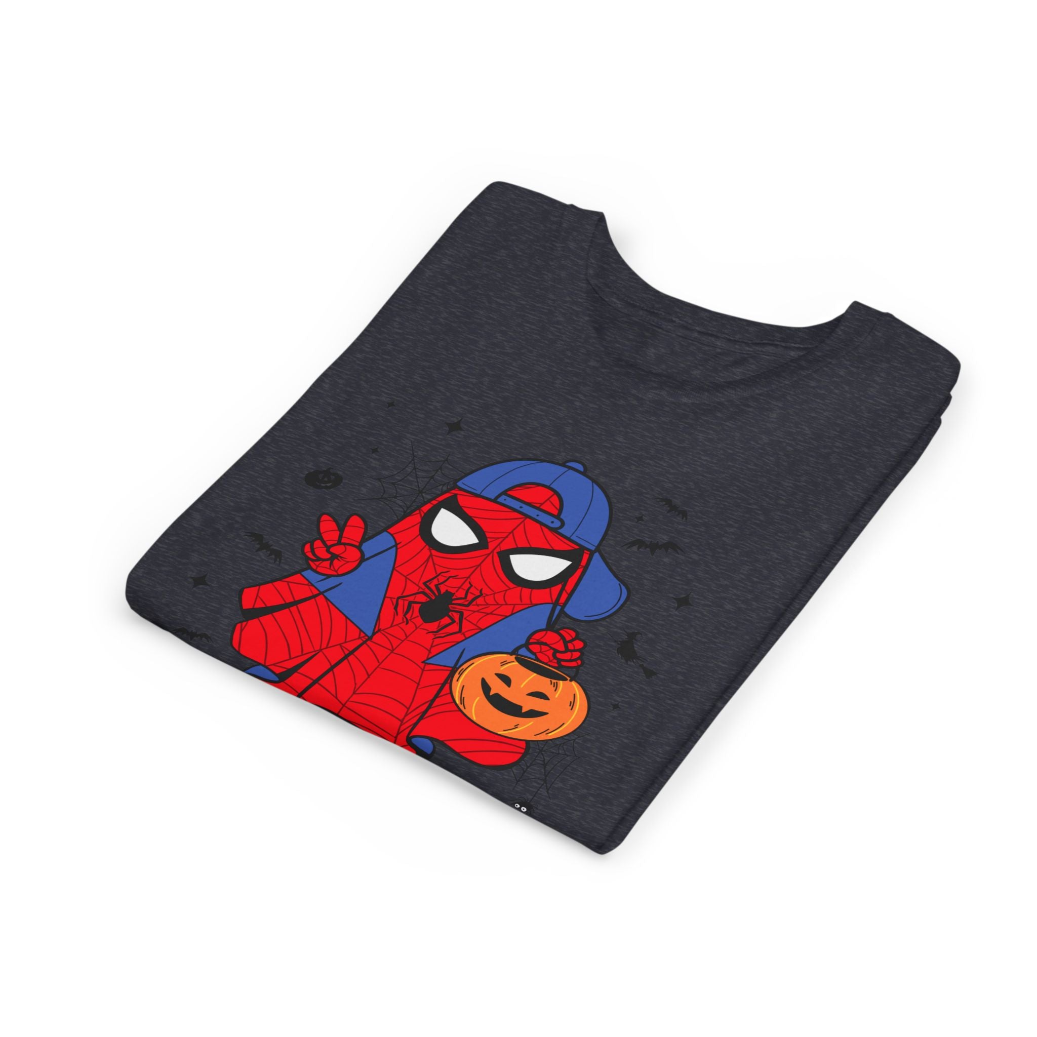 Kids Halloween Spider Superhero Tee – Cute Trick-or-Treat Pumpkin Design