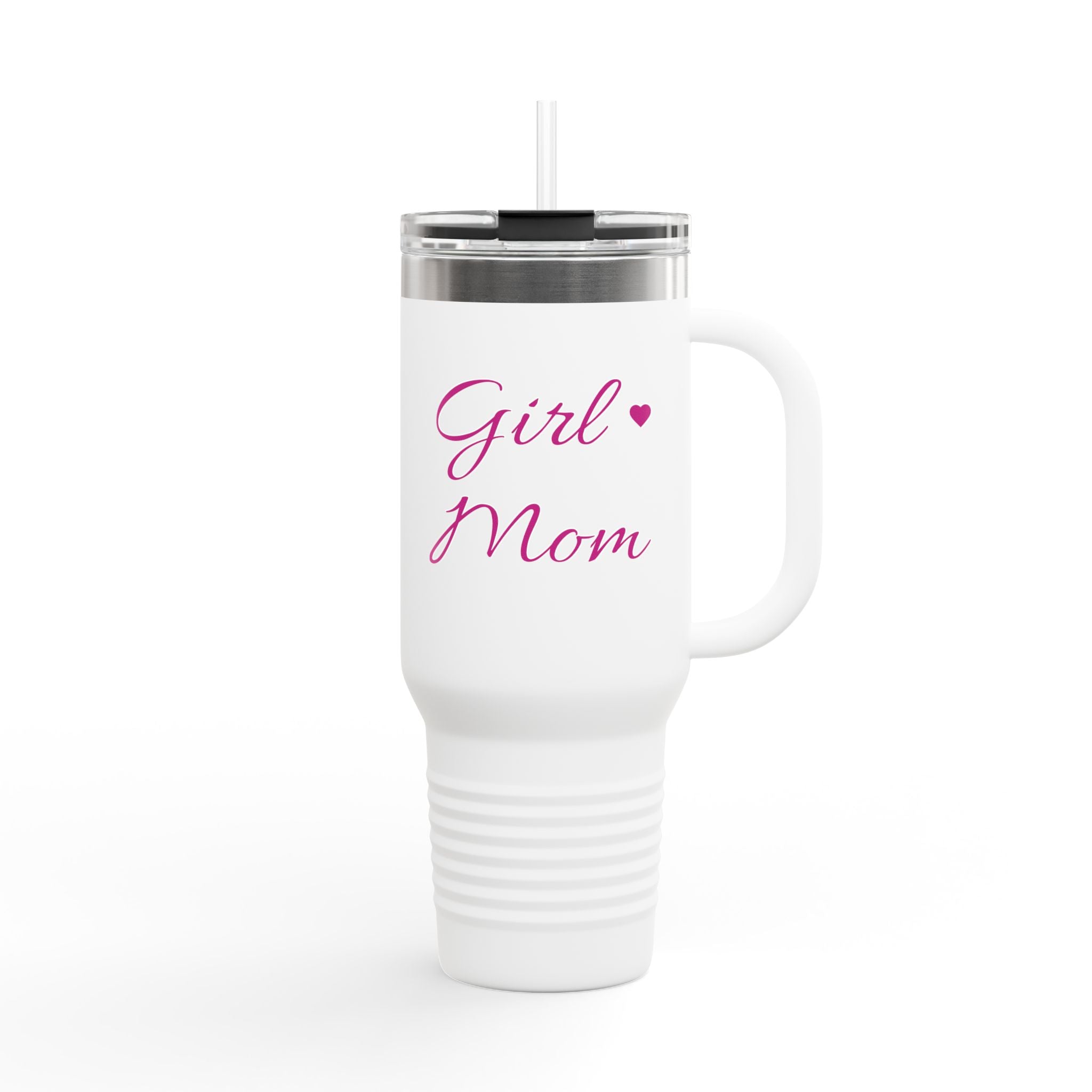 Girl Mom 40oz Insulated Travel Mug | Stainless Tumbler with Straw