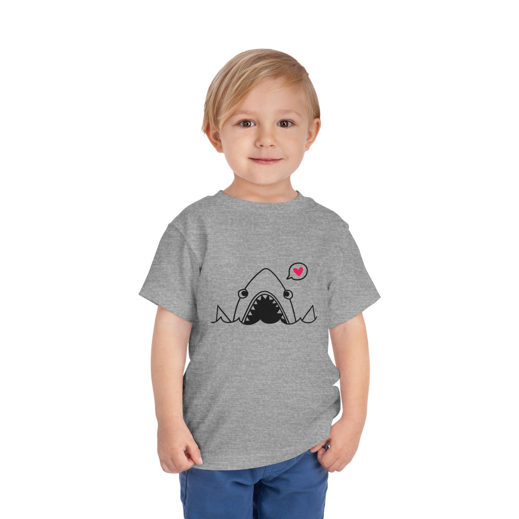 Cute Shark with Heart Toddler Tee | Baby Shark Graphic Shirt