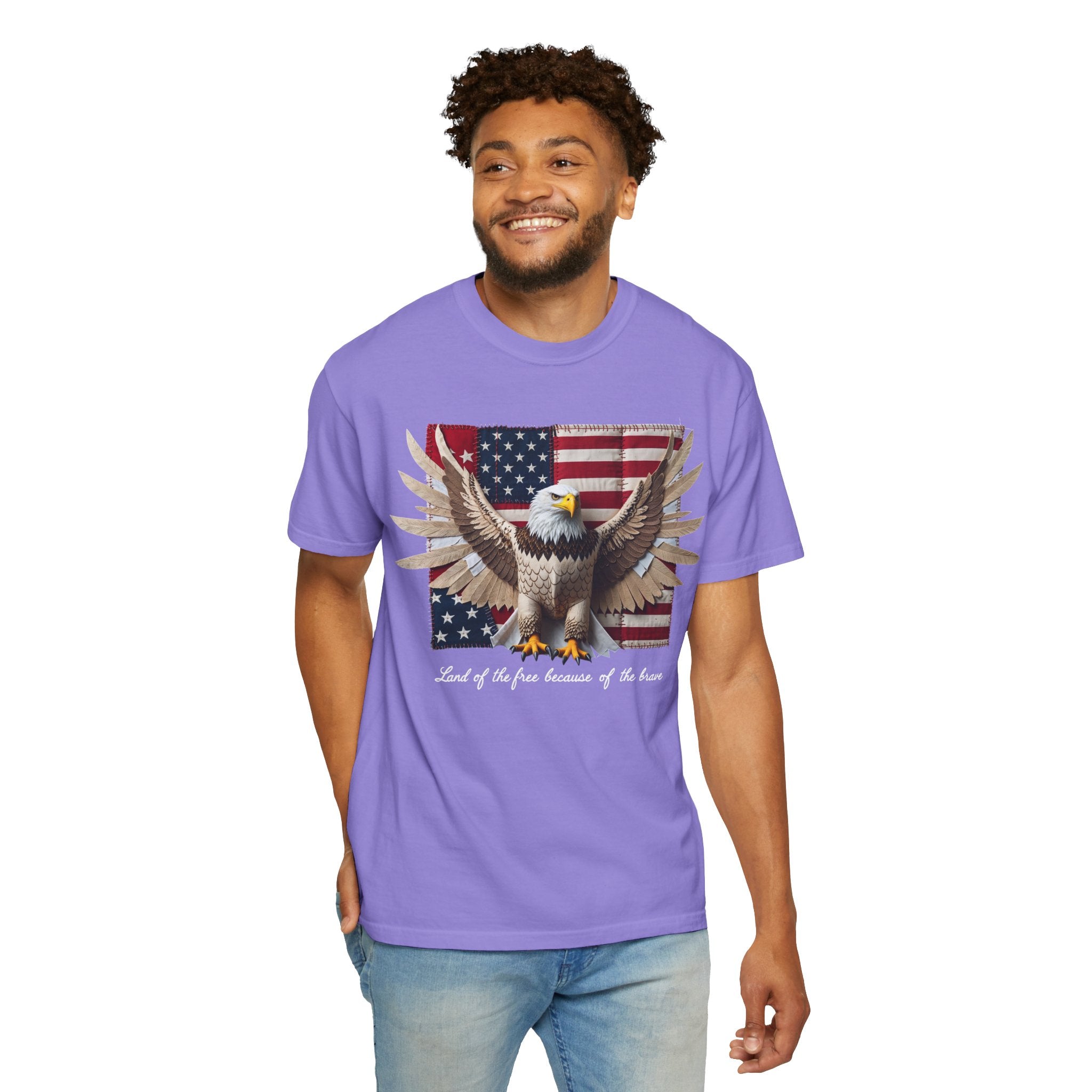 American Eagle Flag T-Shirt – Patriotic Bald Eagle Graphic Tee