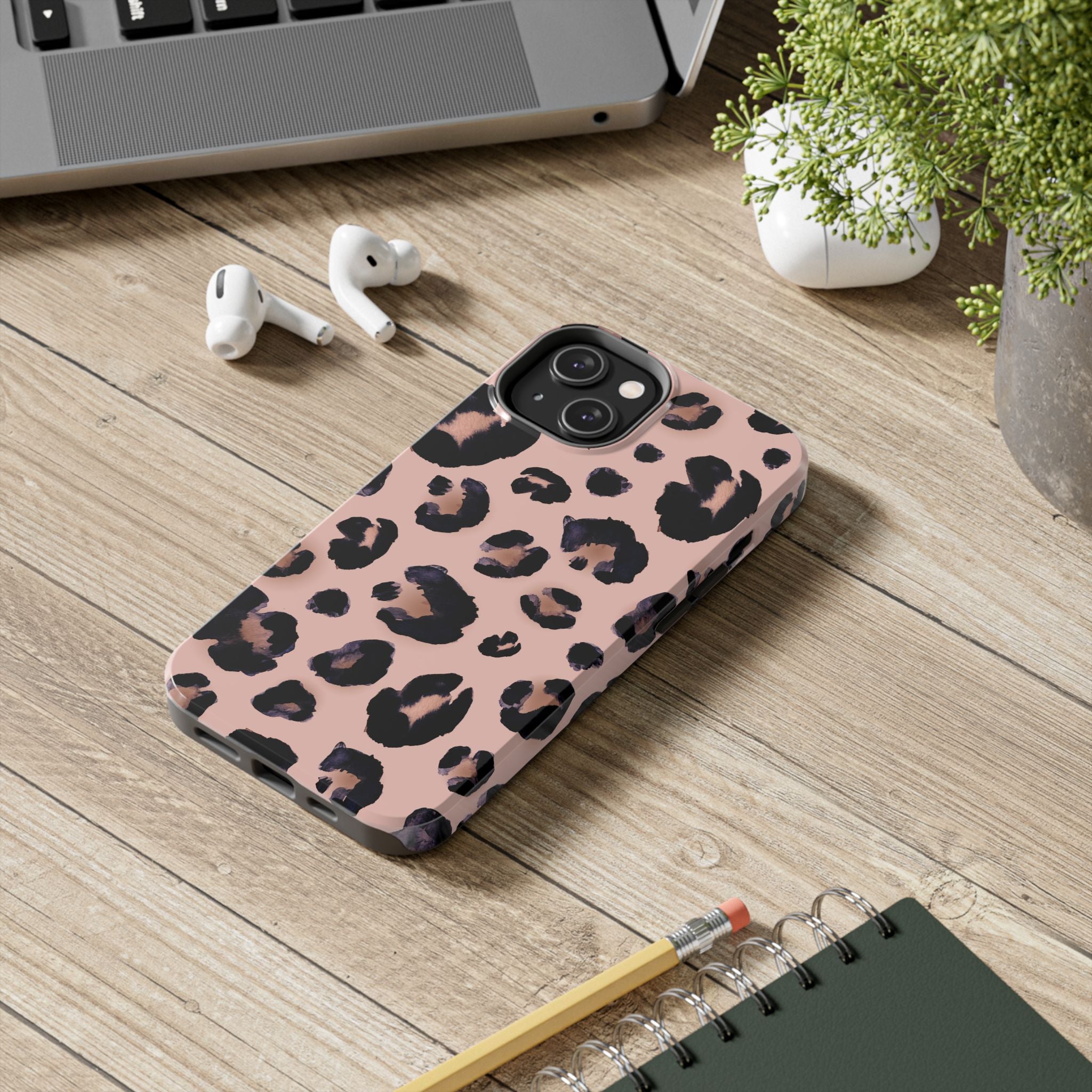 Leopard Print Tough Phone Case — Pink Animal Print Protective Cover