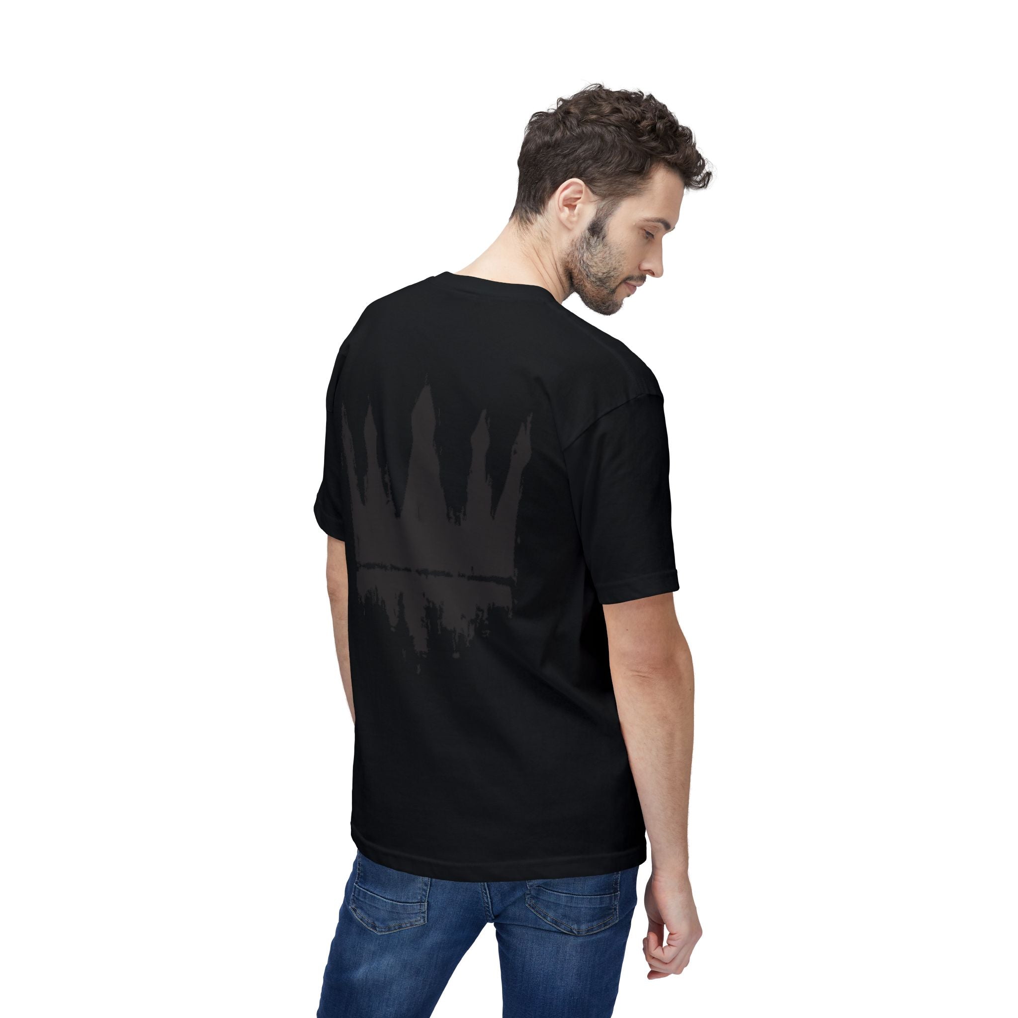 Crown Graphic T-Shirt — Grunge Black Paint Crown Back Print
