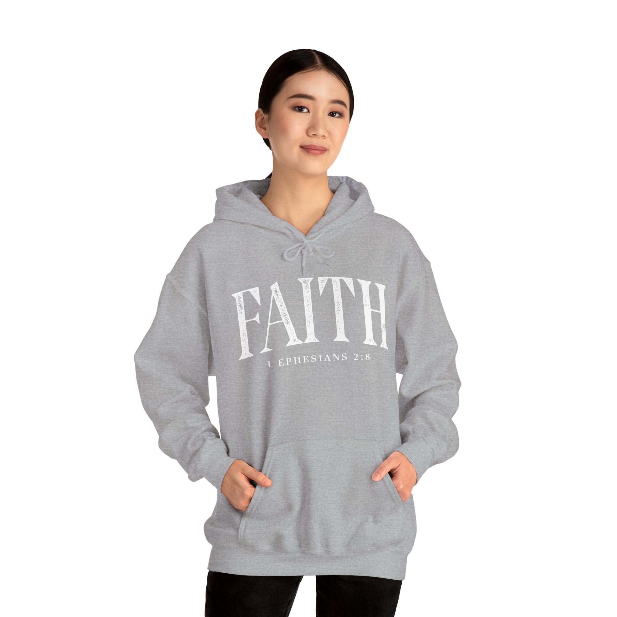 Faith Hoodie - Ephesians 2:8 Inspirational Christian Sweatshirt