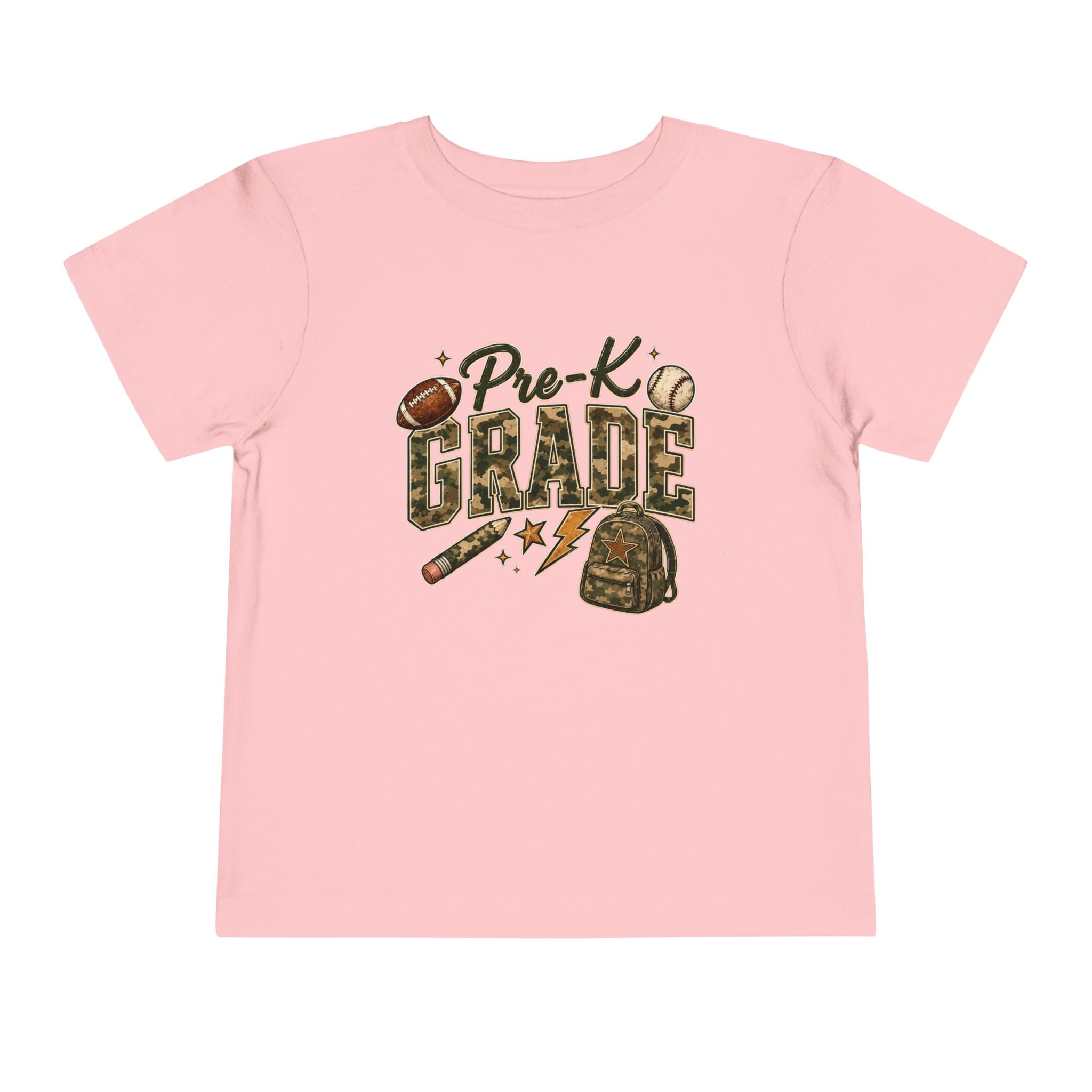 Pre-K Grade Toddler Tee — Back to School Sports Design
