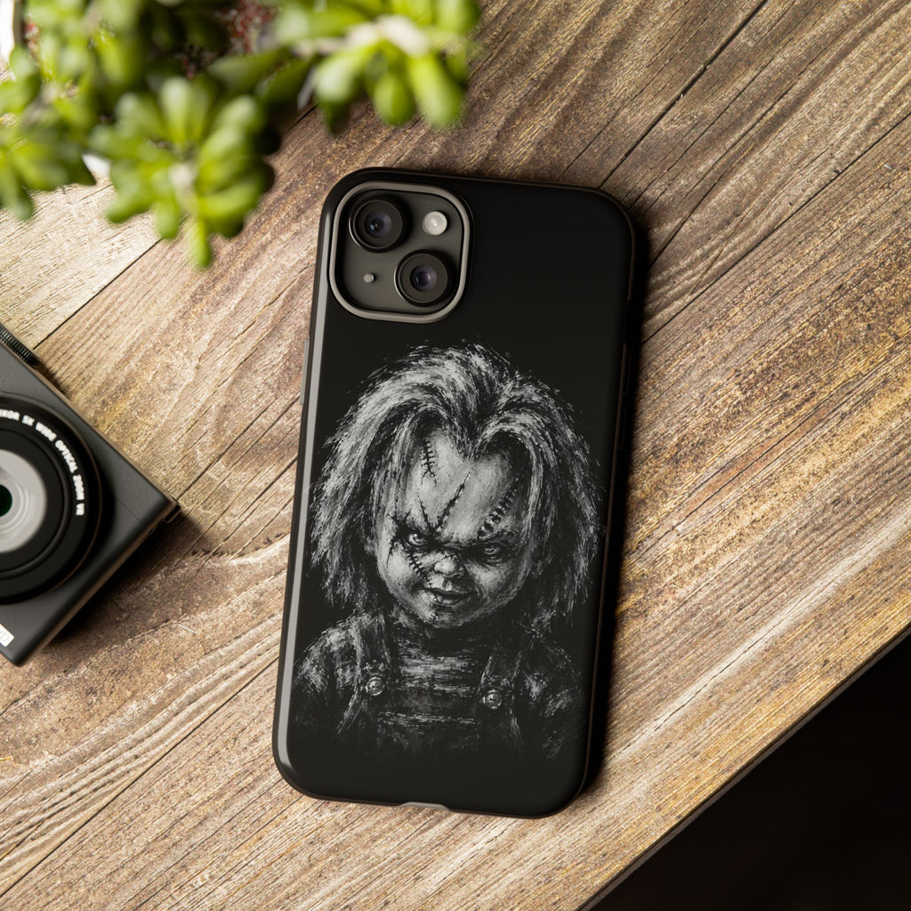 Horror Doll Phone Case - Chucky-Inspired Creepy Portrait Tough Case