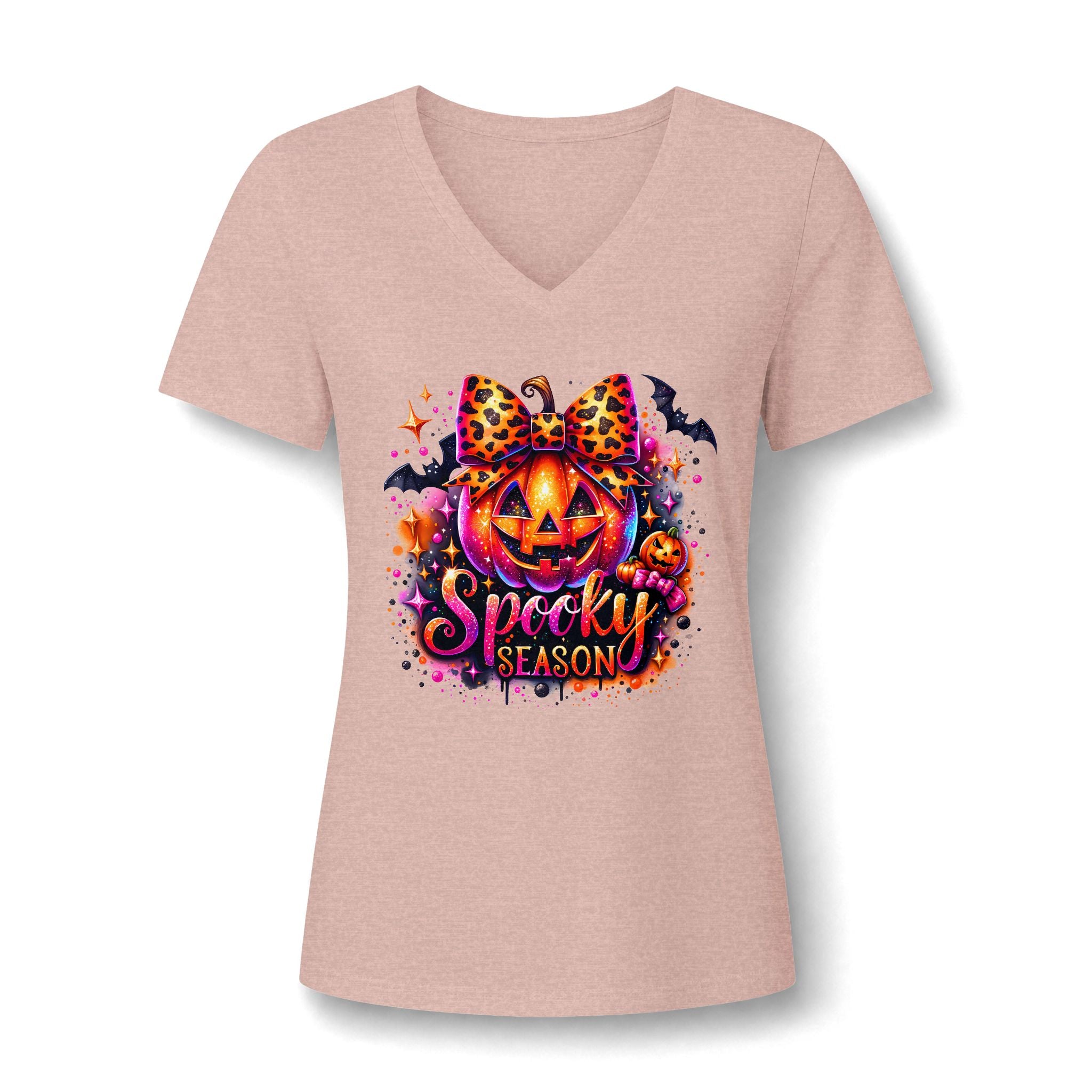 Spooky Season Pumpkin V-Neck Tee