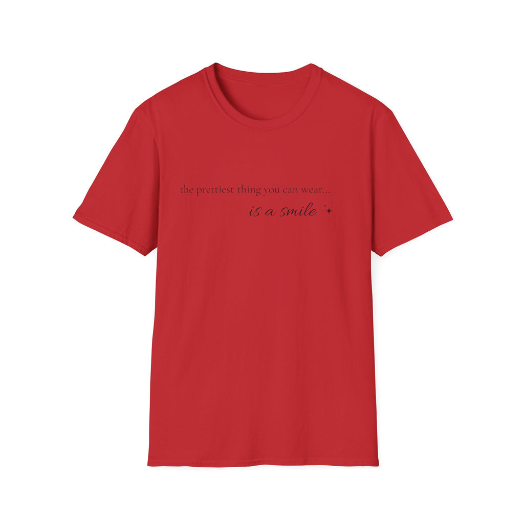 Smile Quote T-Shirt — "The Prettiest Thing You Can Wear is a Smile" Minimal Graphic Tee