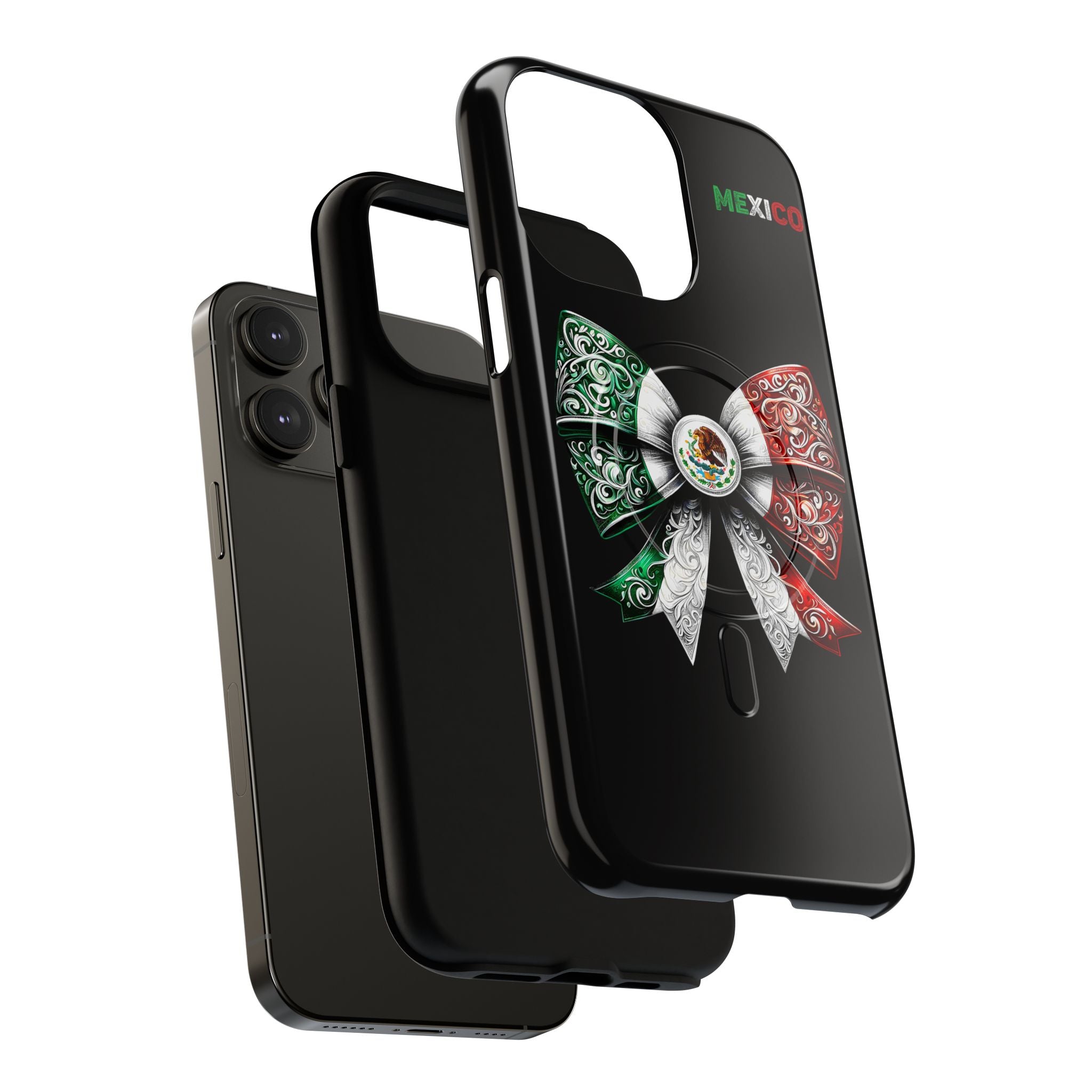 Mexican Flag Bow Tough Magnetic Phone Case — Patriotic Mexico iPhone Cover