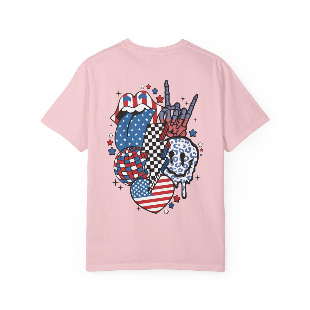 American Flag Rock Tongue T-Shirt