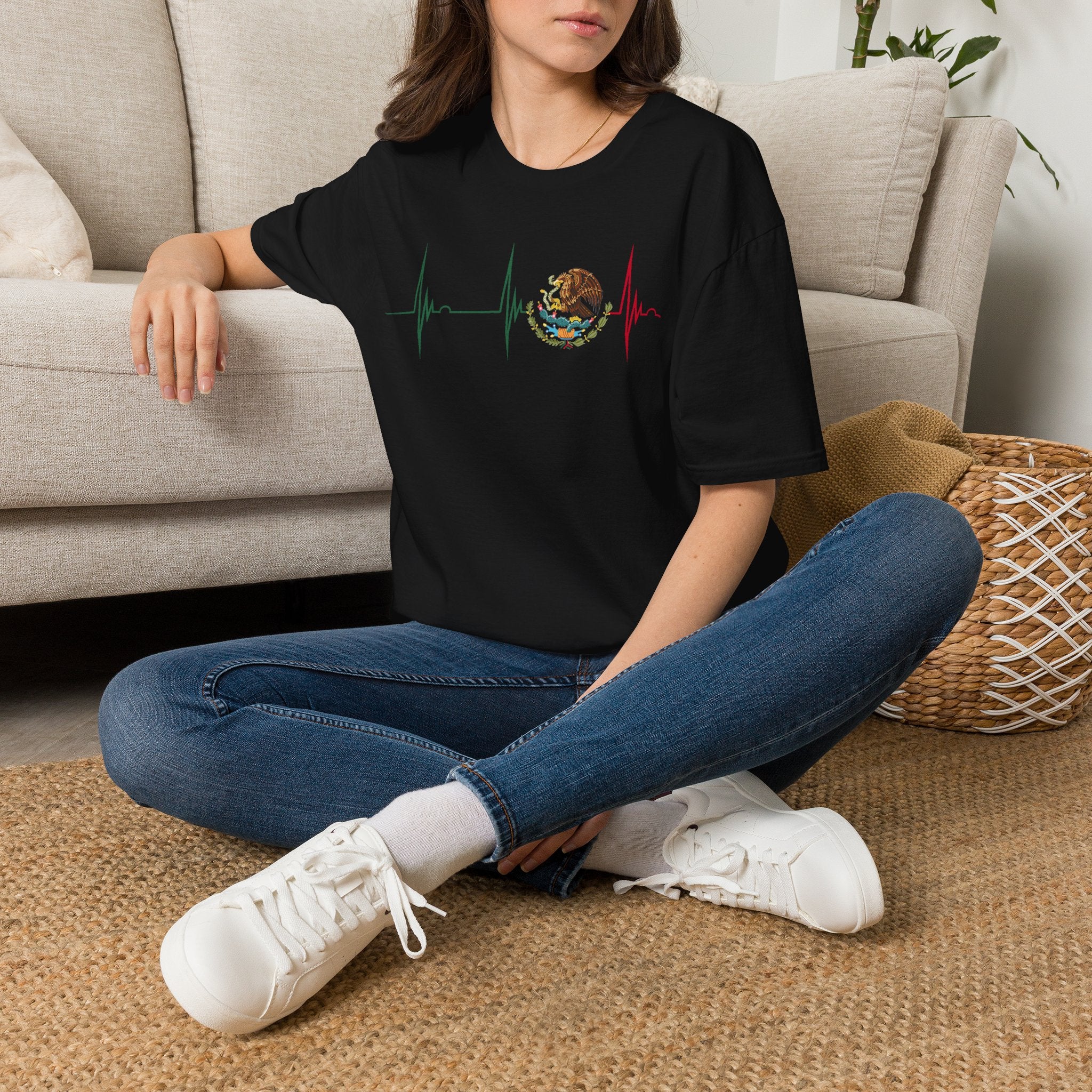 Mexican Heartbeat T-Shirt — Mexican Flag Eagle ECG Graphic Tee