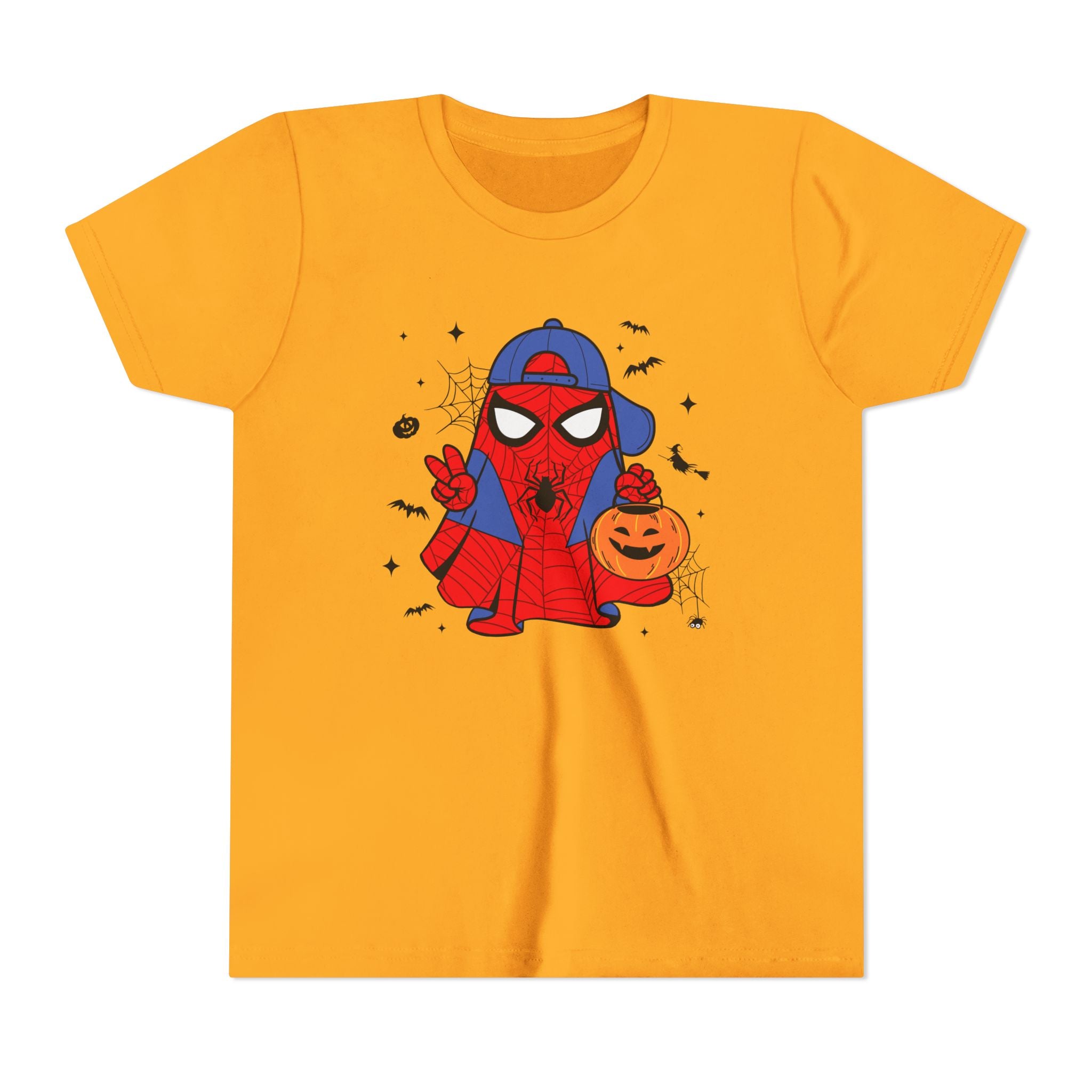 Kids Halloween Spider Superhero Tee – Cute Trick-or-Treat Pumpkin Design