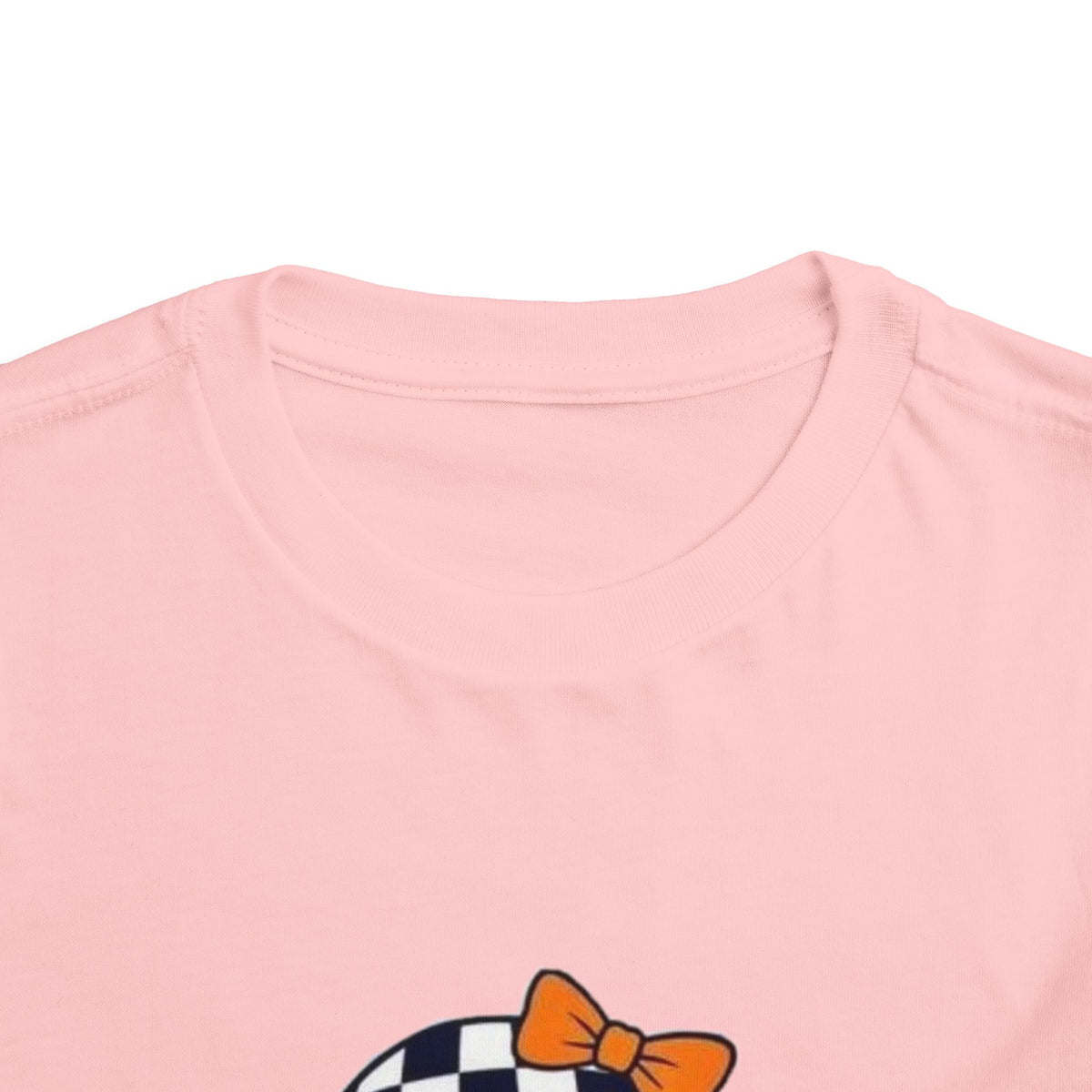 Checkerboard Ghost Toddler Tee — Cute Halloween Bubblegum Design