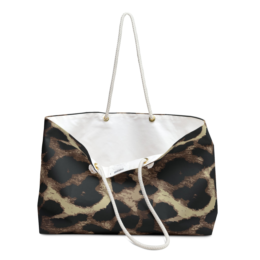 Leopard Print Weekender Bag — Chic Animal Print Travel Tote