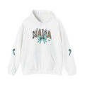 Mama Leopard Letters teal bow Hoodie | Cow print back panel, sleeve bows
