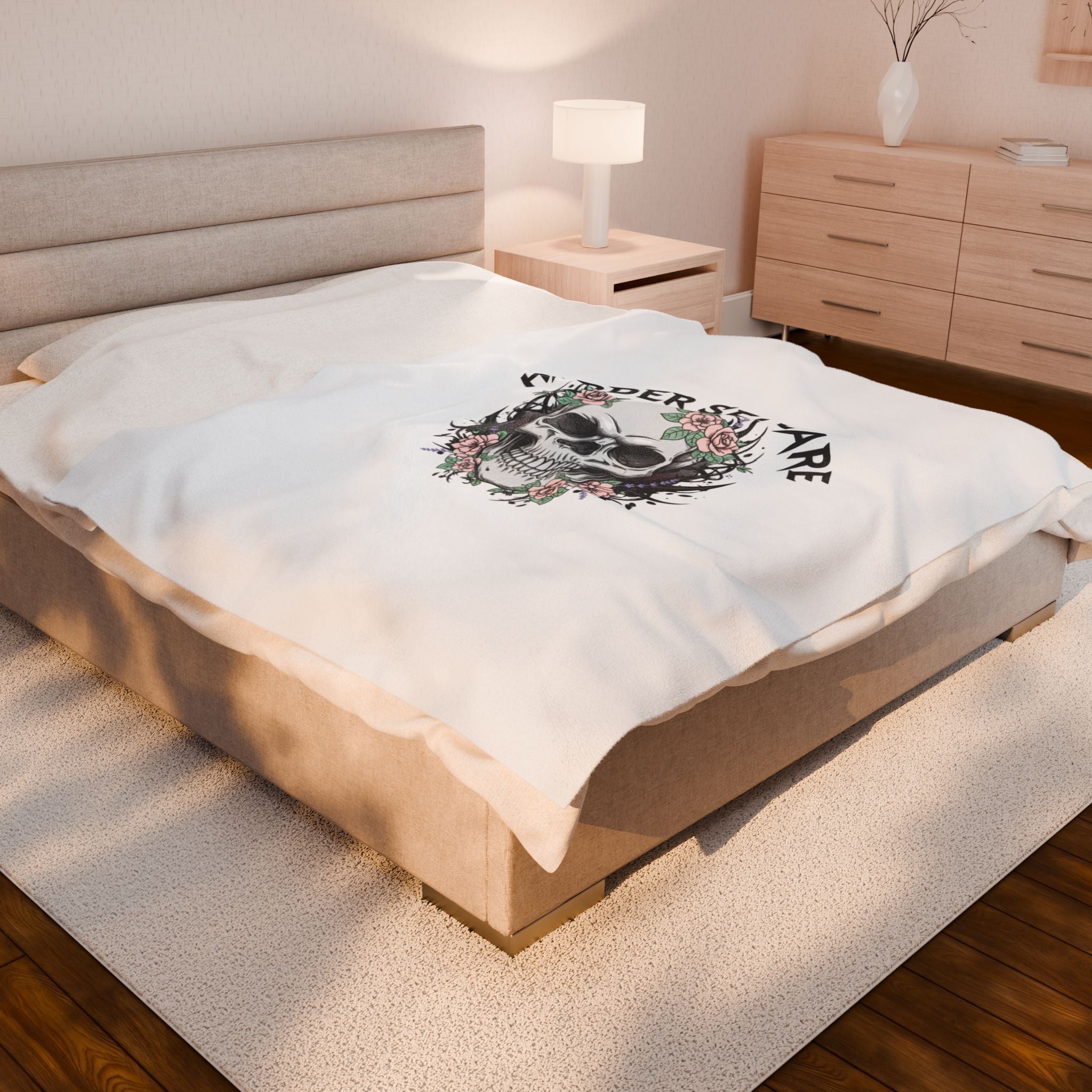 Harder Self-Care Skull Blanket | heavy metal wellness, gothic self-care