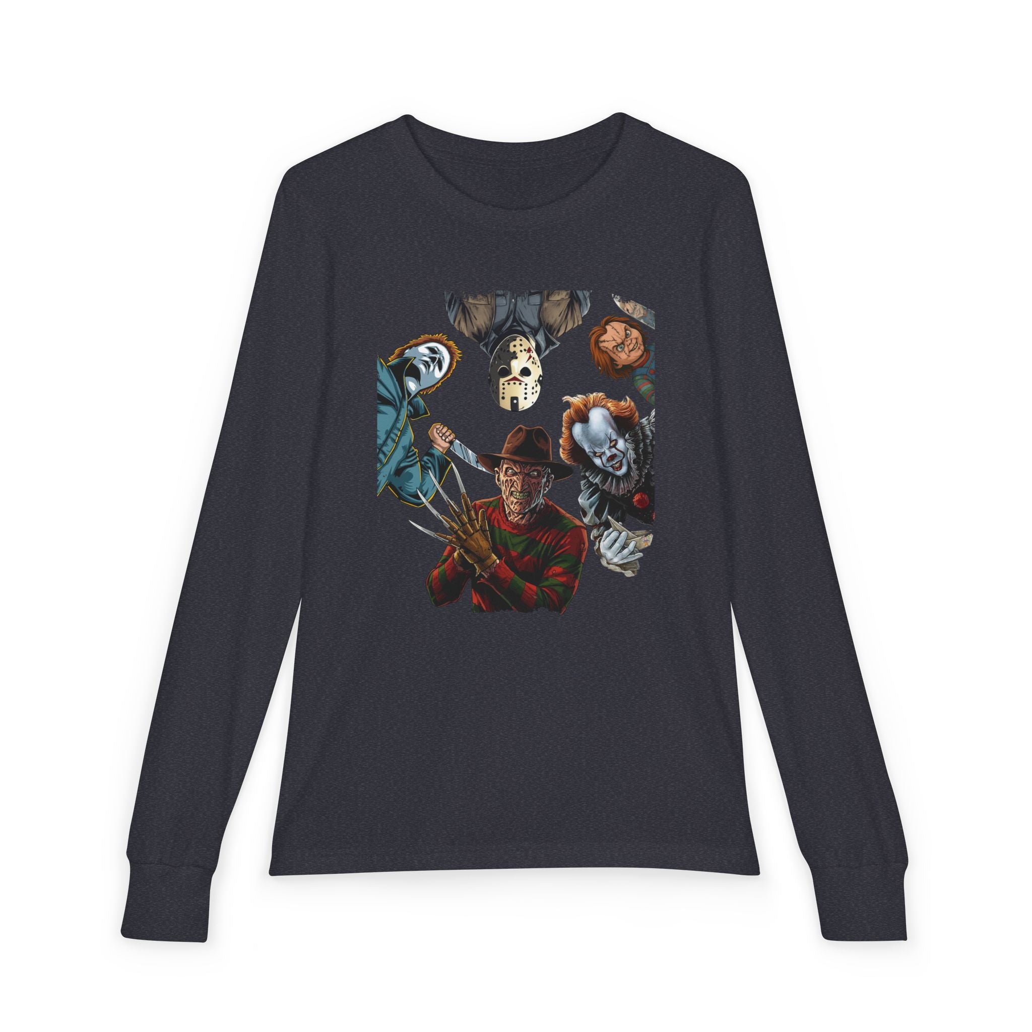 Horror Icons Youth Long Sleeve Tee - Freddy, Jason & More Graphic