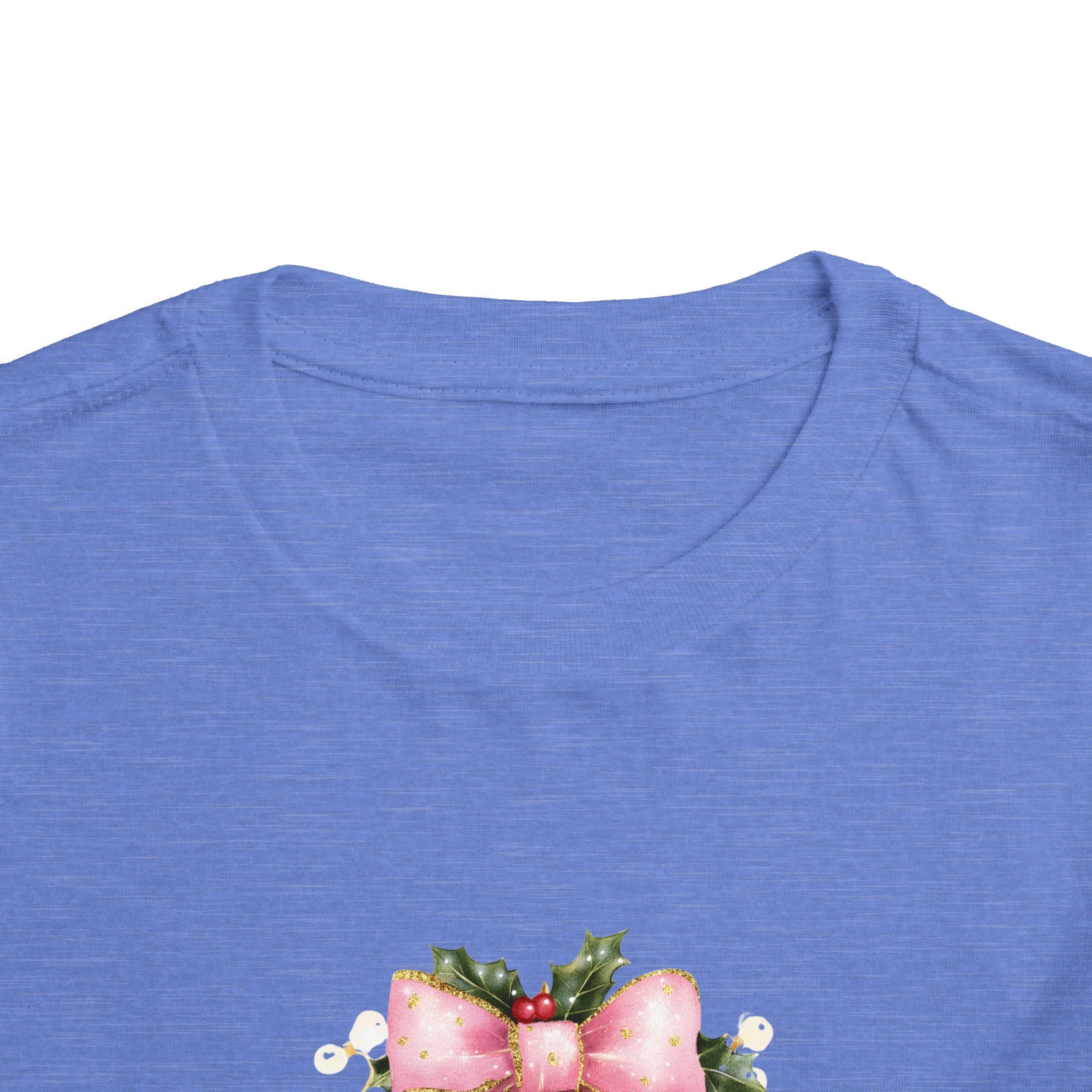 Toddler Christmas Tree Tee — Pink Bow Holiday Shirt