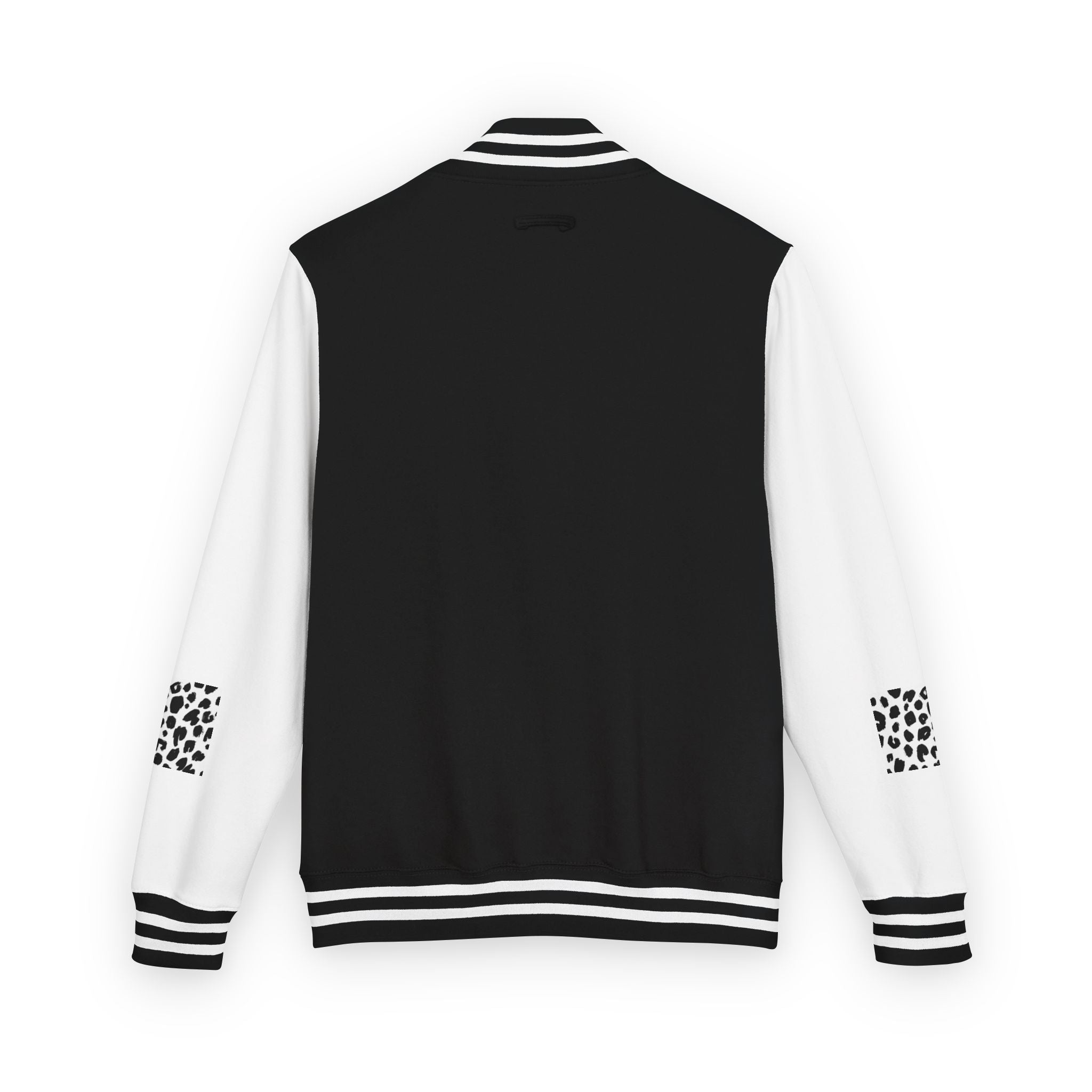 Black & White Leopard Pocket Letterman Jacket | Varsity Jacket