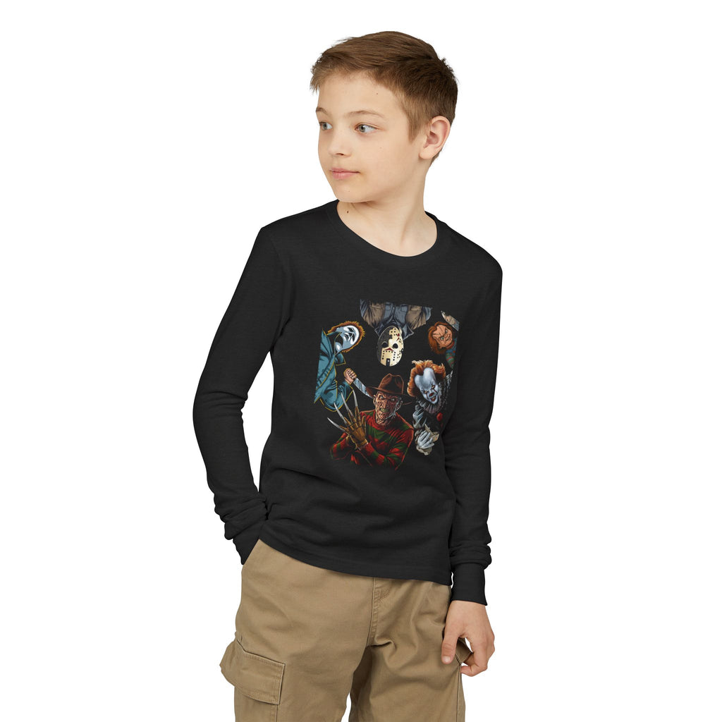 Horror Icons Youth Long Sleeve Tee - Freddy, Jason & More Graphic