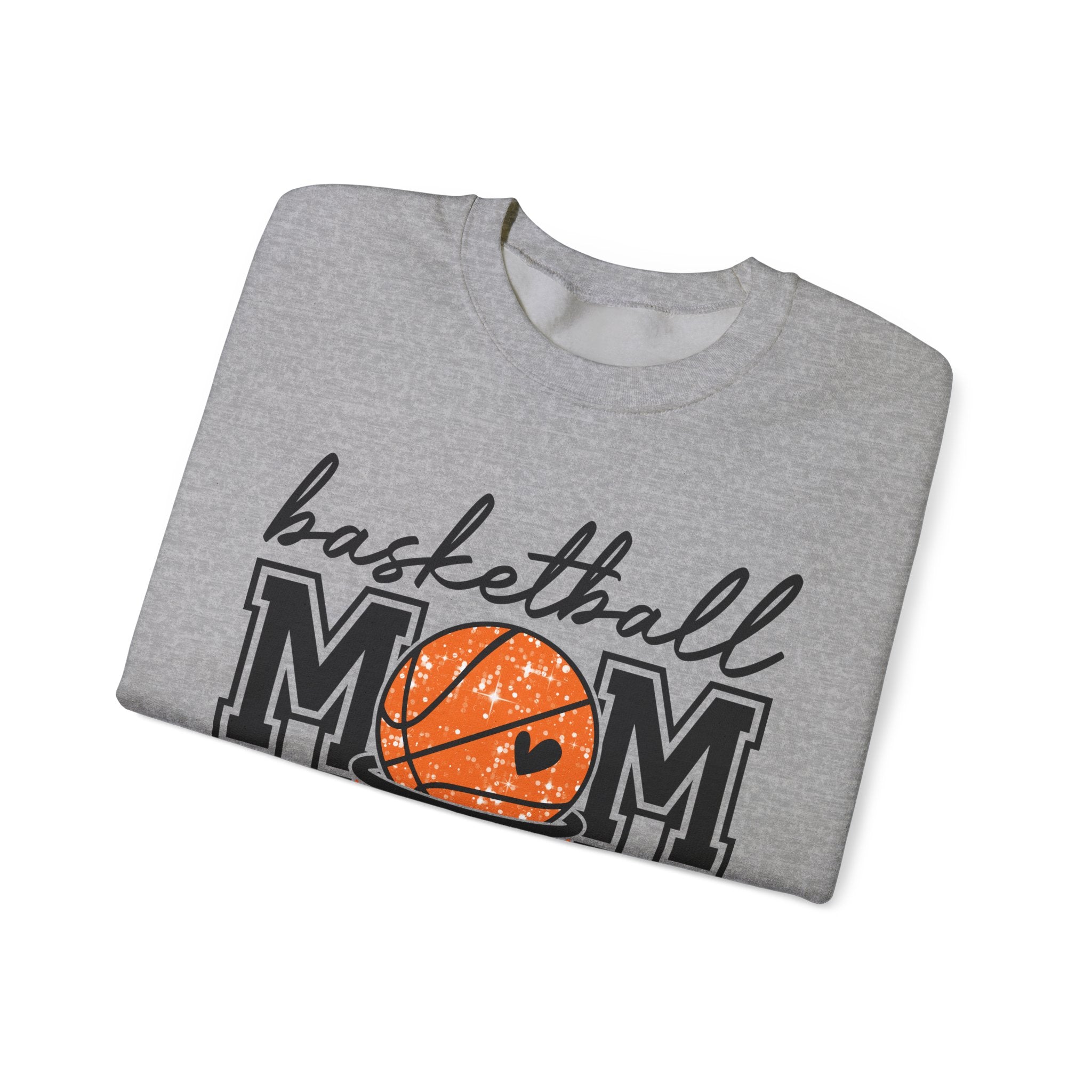 Basketball Mom Crewneck Sweatshirt — Mom Basketball Shirt with Hoop Graphic