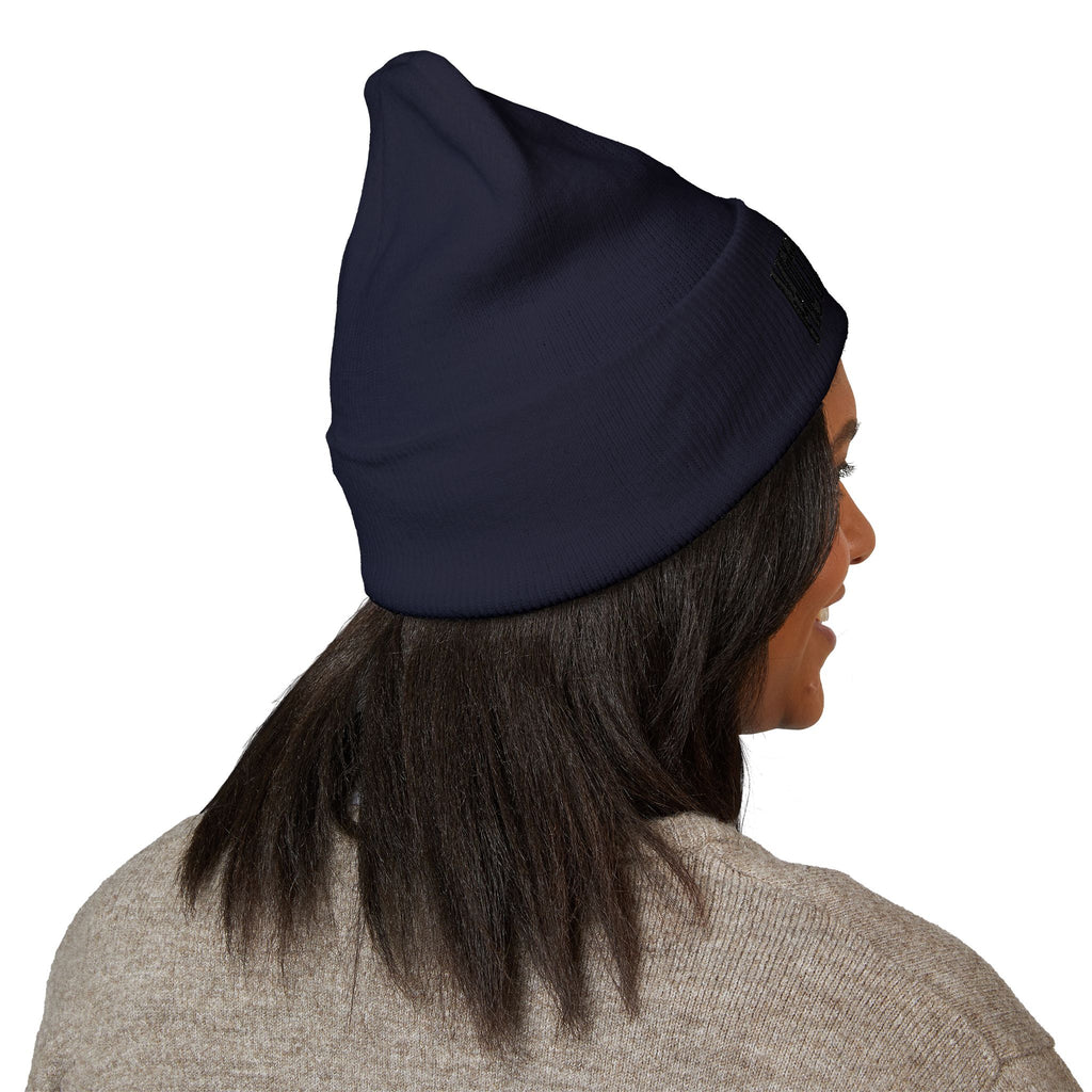 Motherhood Embroidered Cuffed Beanie — 'Ain't No Hood Like Motherhood' Cozy Knit Hat
