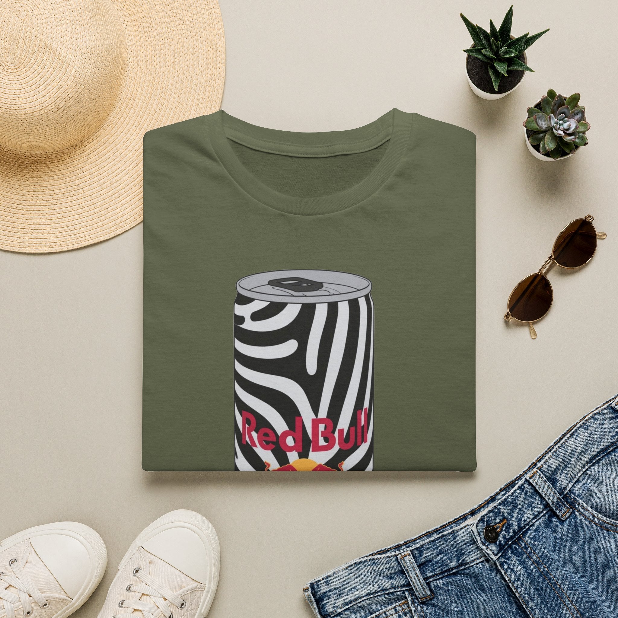 Zebra Can Graphic T-Shirt — Bold Retro Energy Drink Design