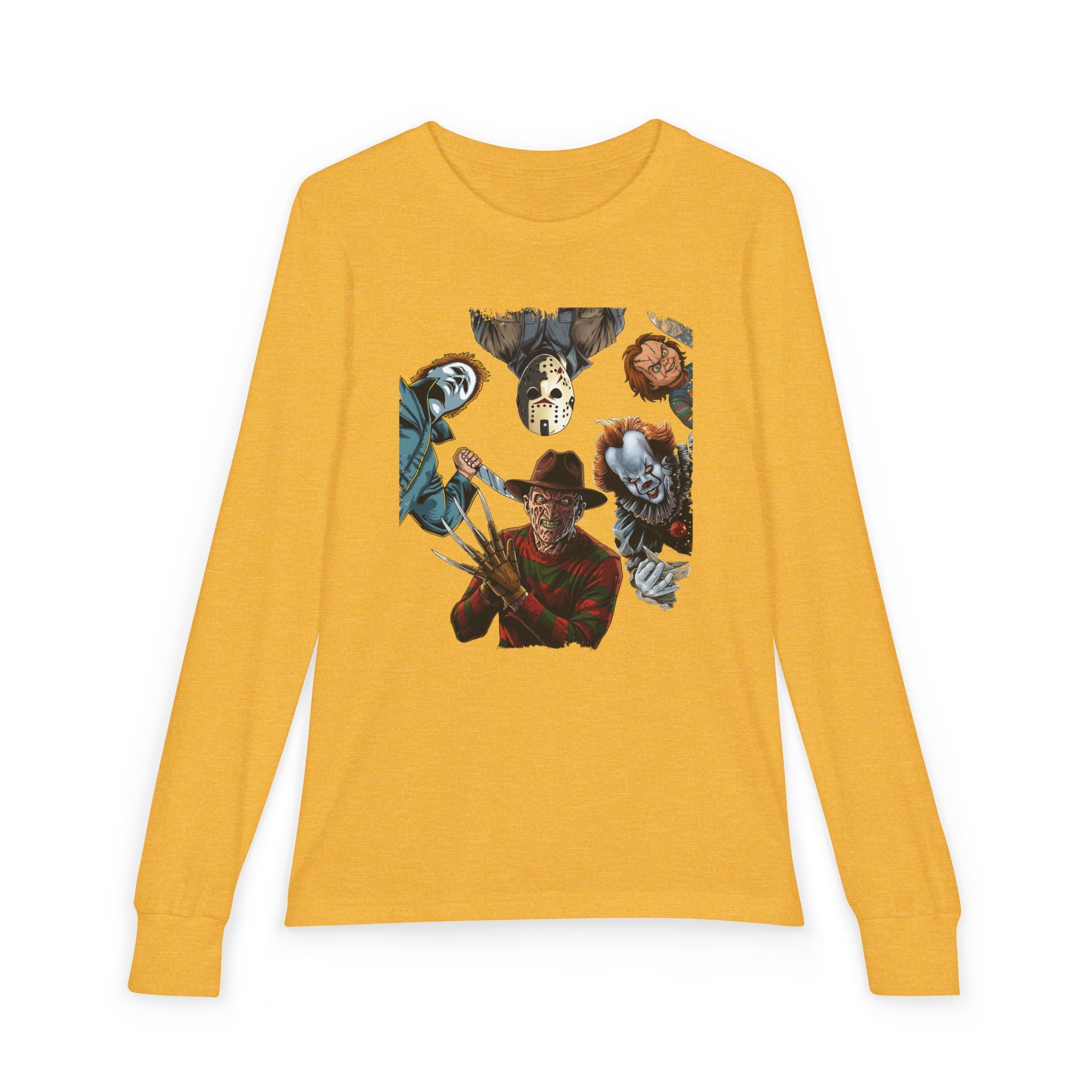 Horror Icons Youth Long Sleeve Tee - Freddy, Jason & More Graphic