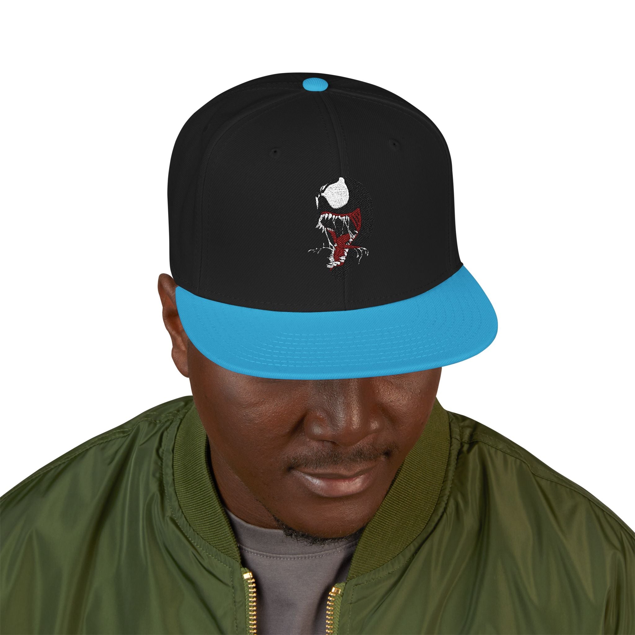 Embroidered Skull & Roses Snapback Hat — Gothic Streetwear Cap