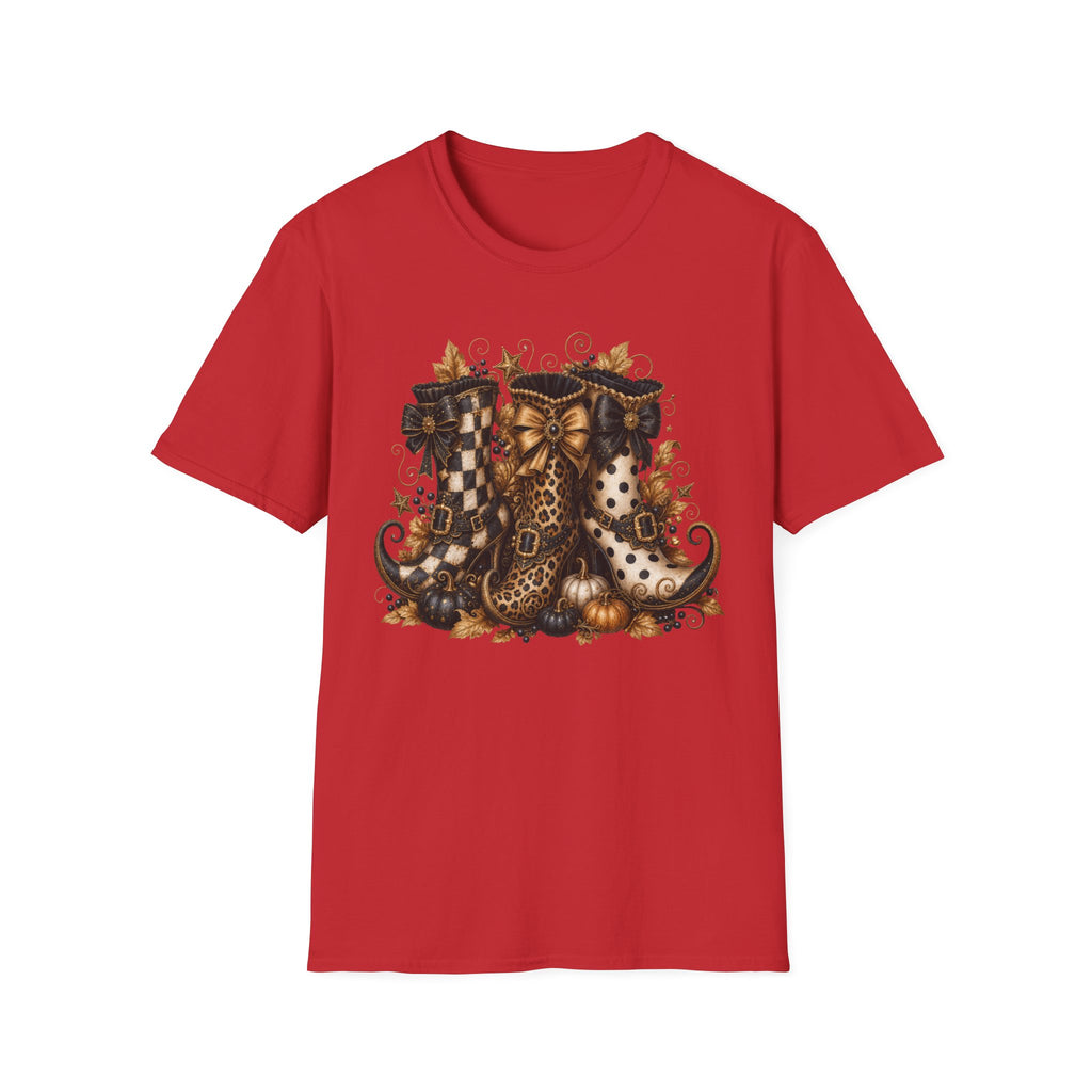 Leopard & Plaid Fall Boots Graphic T-Shirt