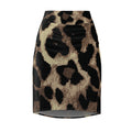 Leopard Print Pencil Skirt — Women's Animal Print High-Waist AOP