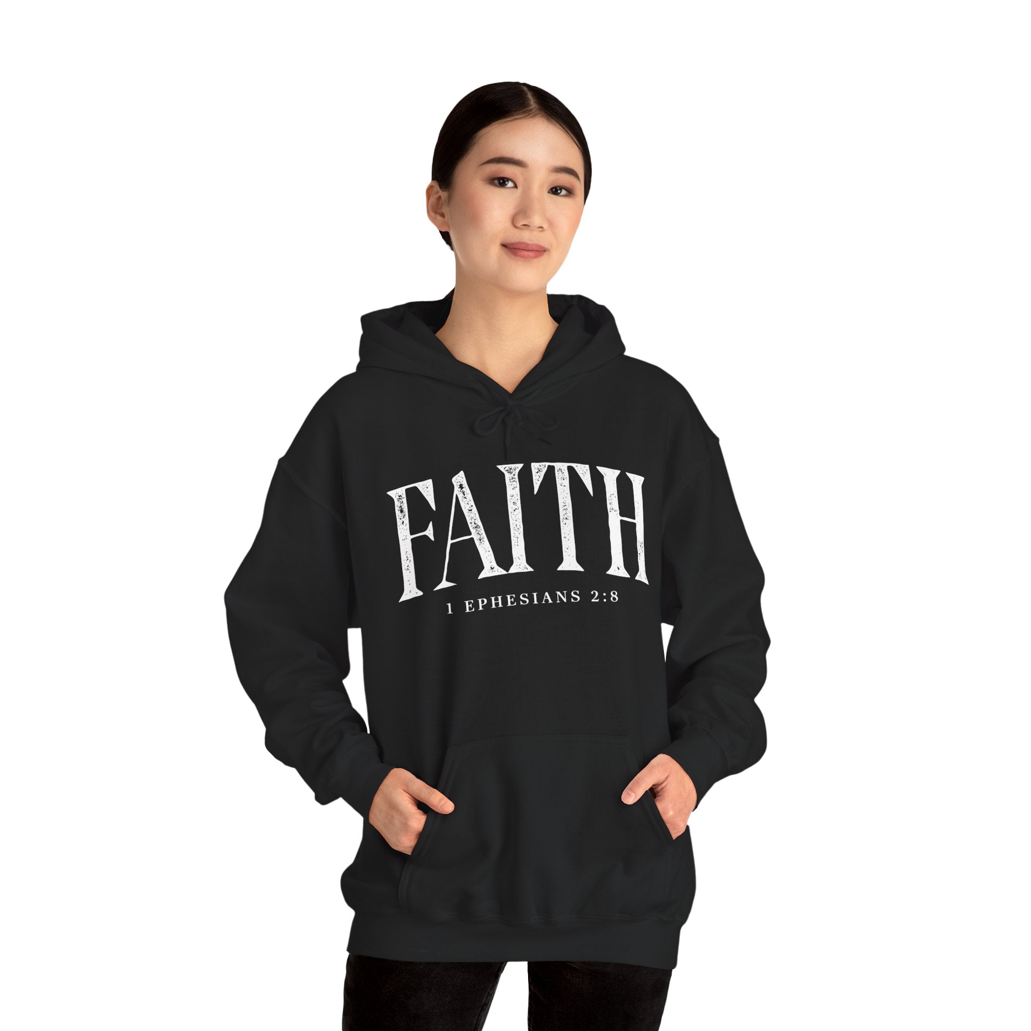 Faith Hoodie - Ephesians 2:8 Inspirational Christian Sweatshirt