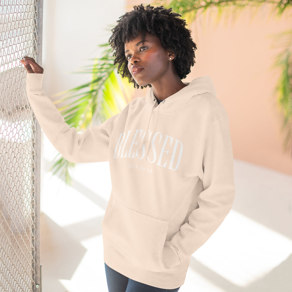 Blessed Fleece Hoodie — Cozy "BLESSED" Pullover for Faith & Everyday Comfort
