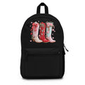 Cowgirl Boots Floral Backpack — Cute Western Heart Cowboy Boot Design
