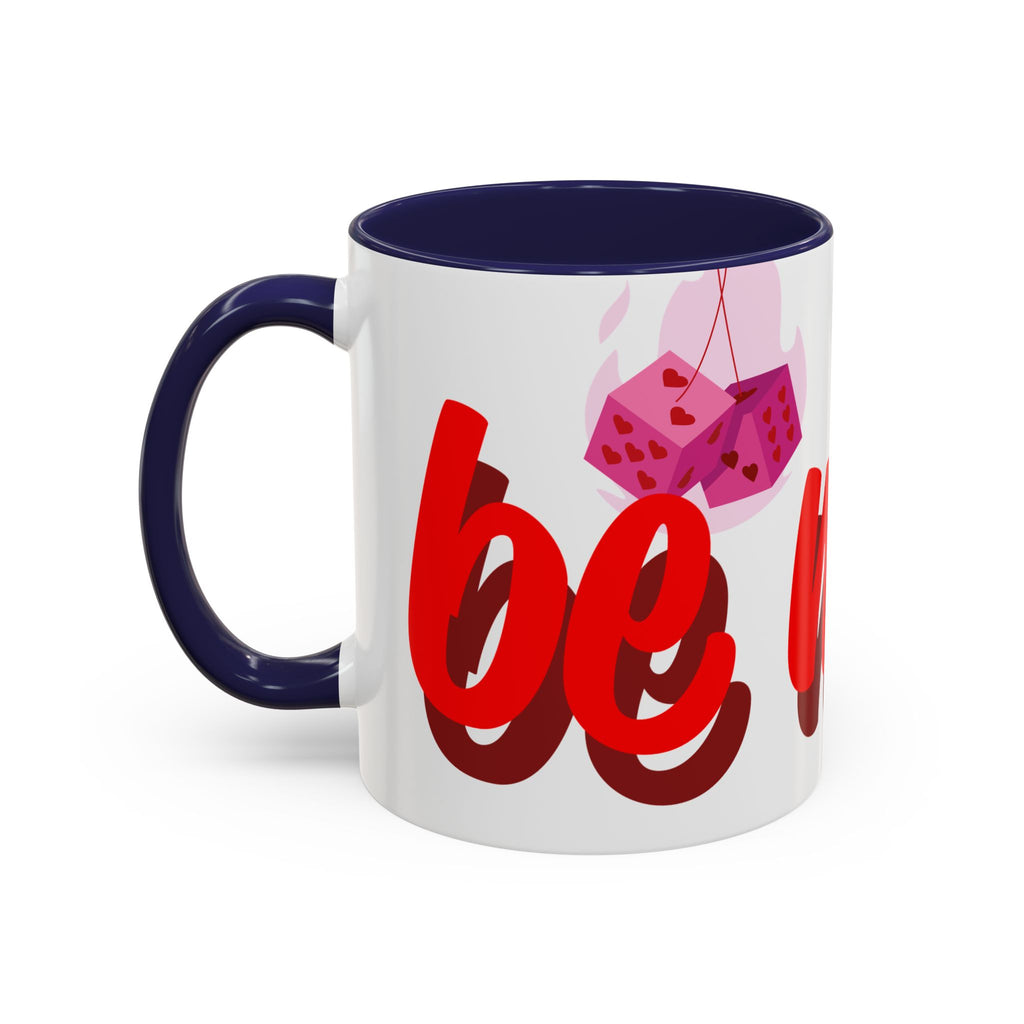 Be Mine Mug | Heart Valentine Coffee Mug, Accent Handle and Rim