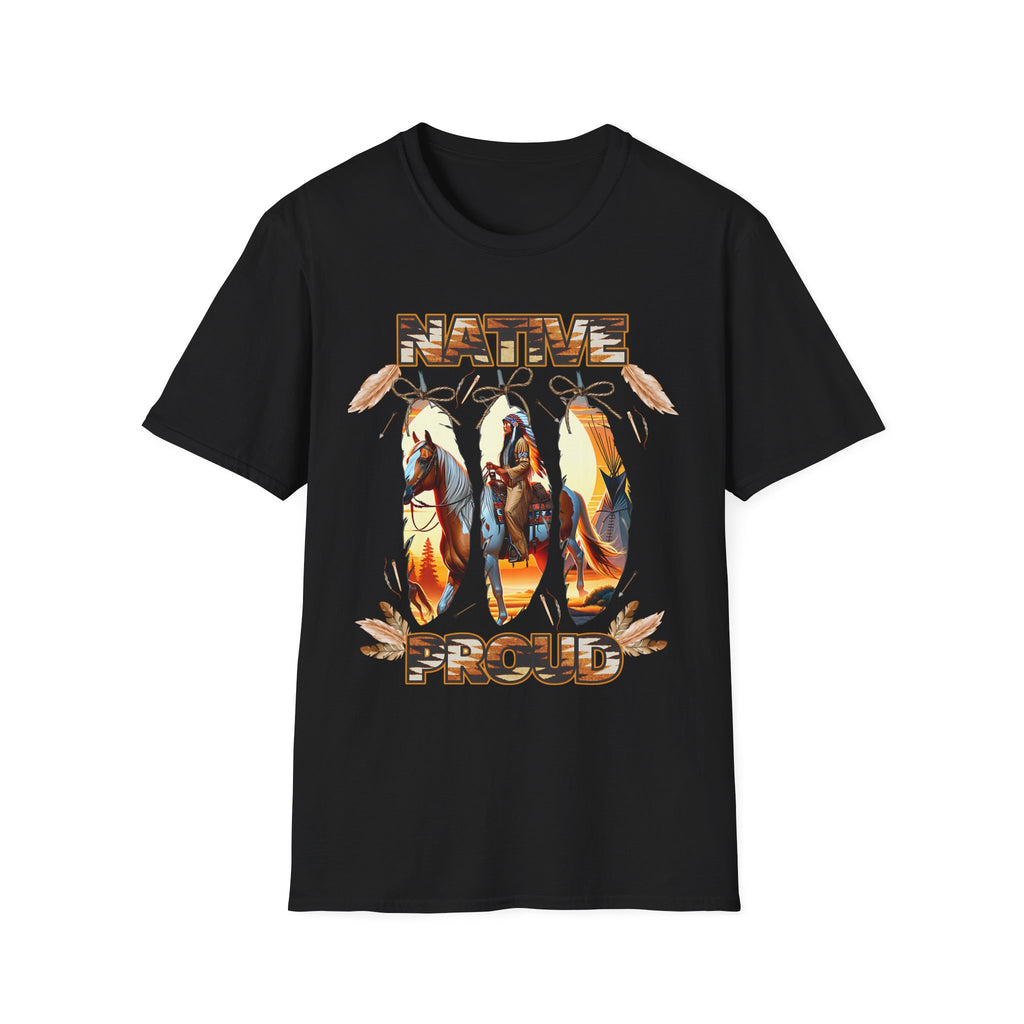 Native Proud T-Shirt — Tribal Feather Graphic Tee