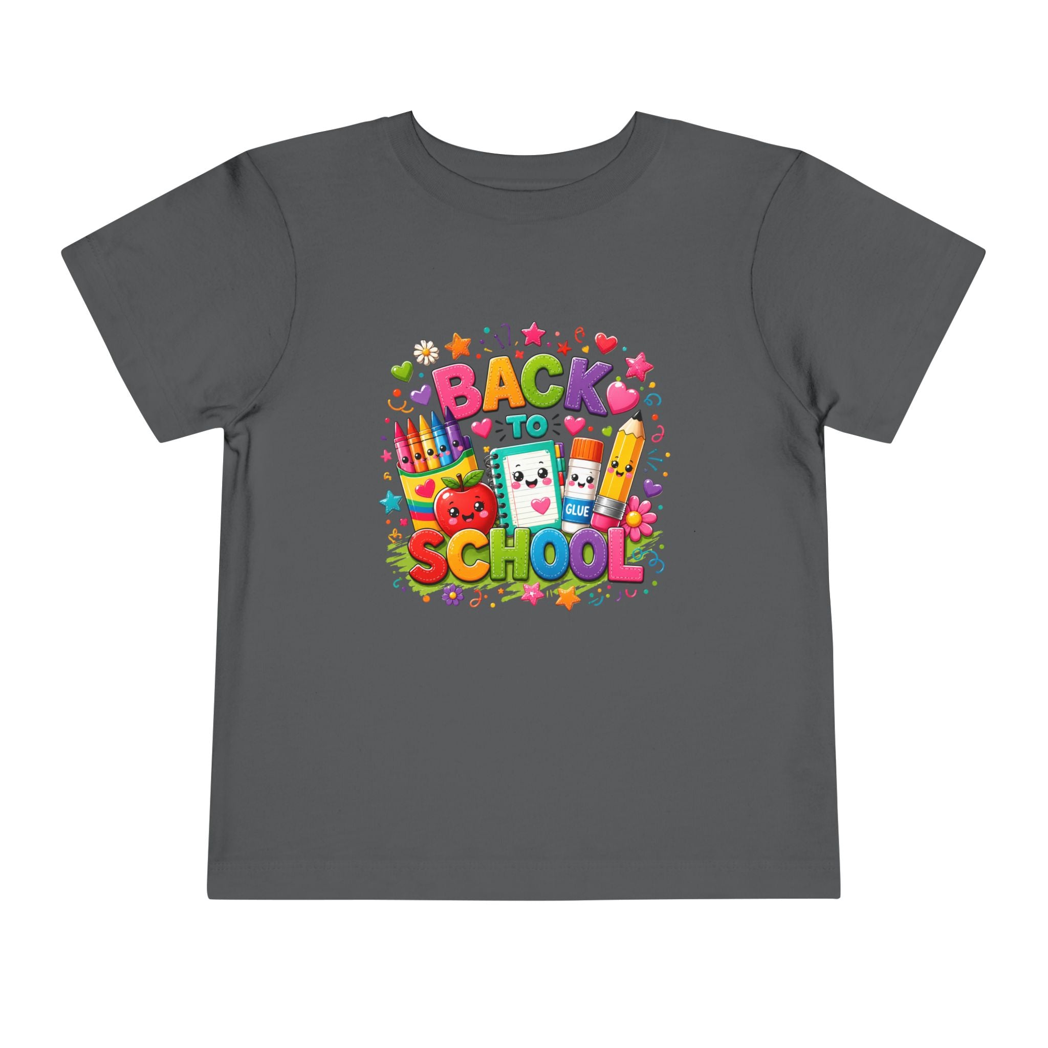 Back to School Toddler Tee – Cute Kawaii School Supplies Graphic
