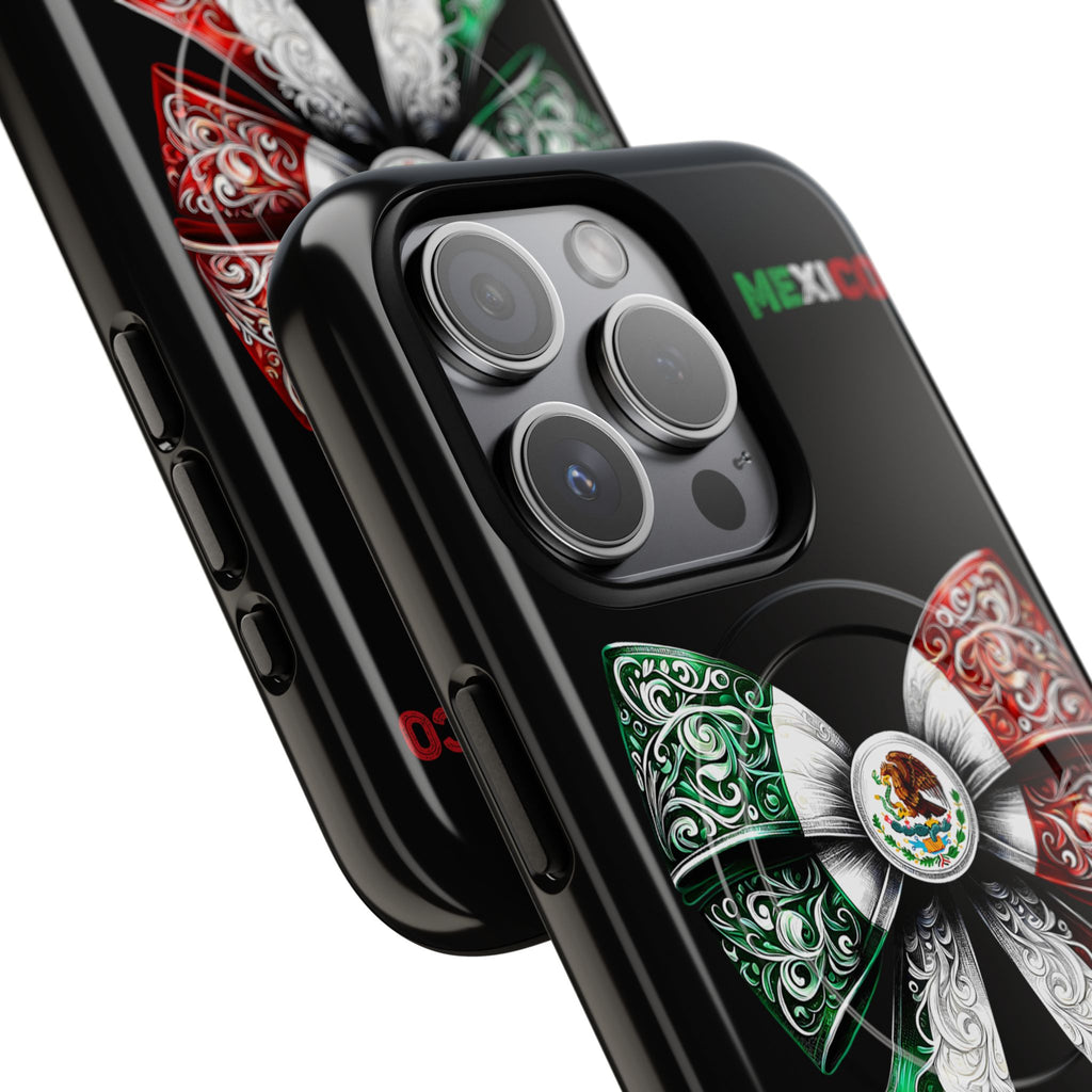 Mexican Flag Bow Tough Magnetic Phone Case — Patriotic Mexico iPhone Cover