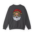 Santa Face Crewneck Sweatshirt — Leopard Santa Graphic Holiday Pullover