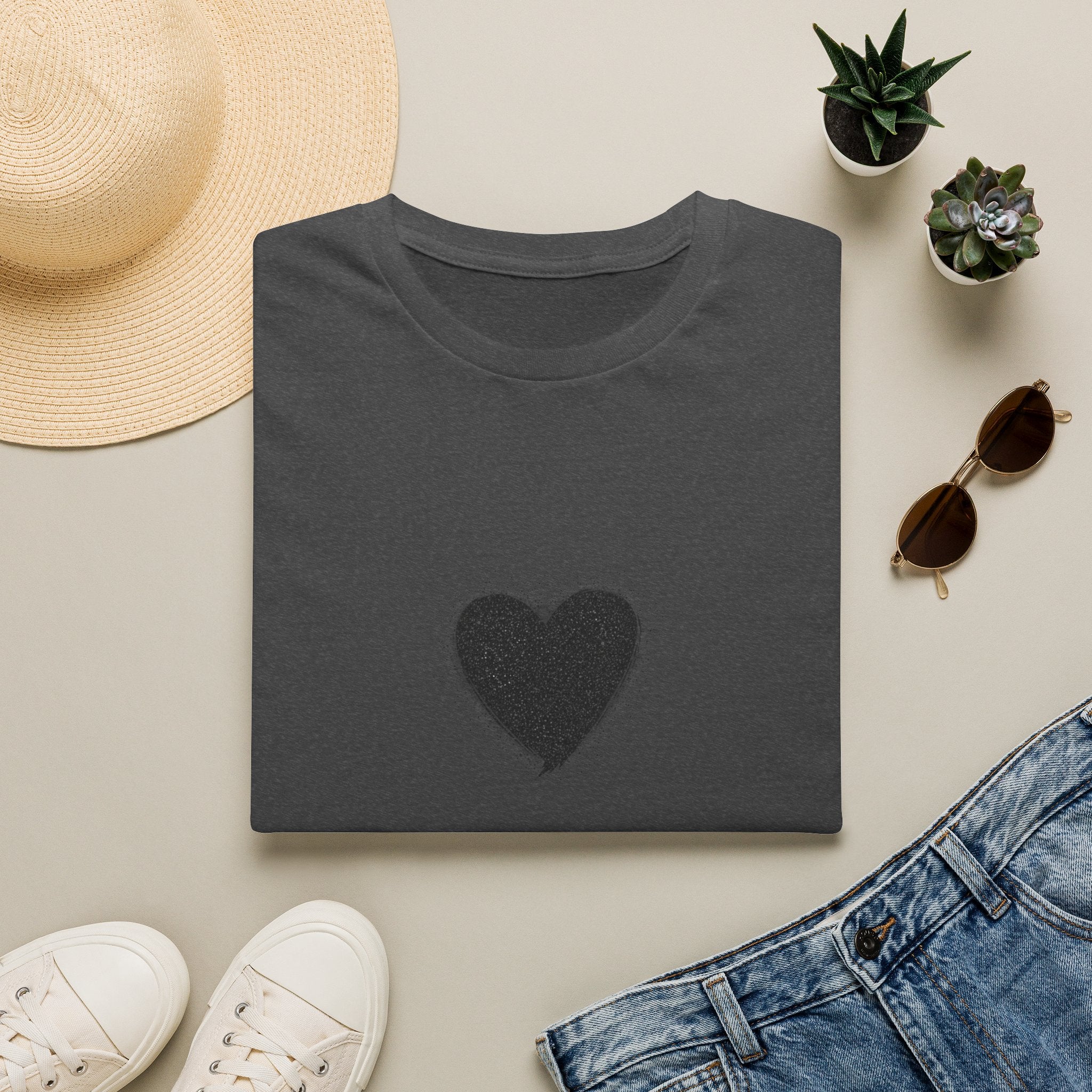 Distressed Black Heart T-Shirt